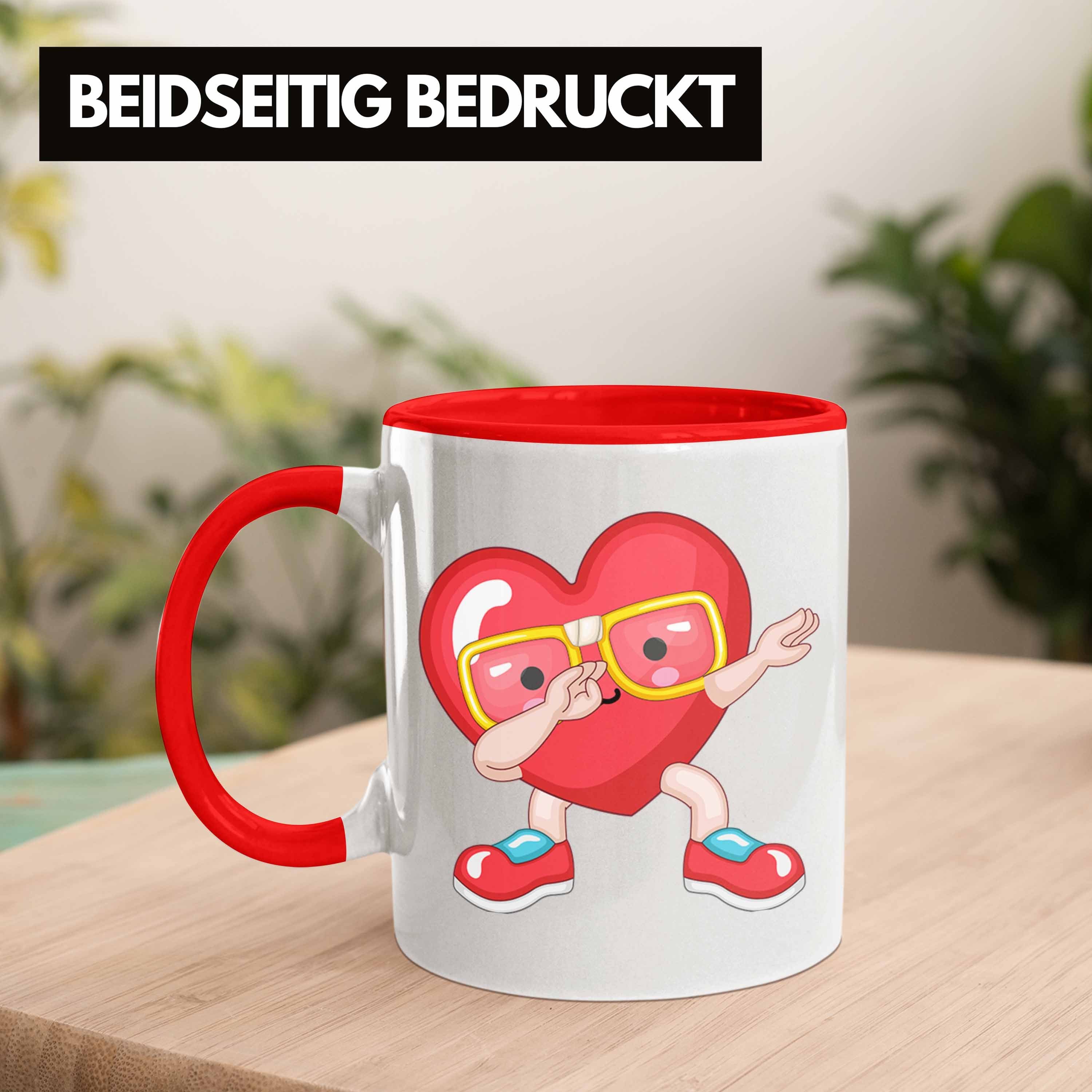 Trendation Tasse Tasse Herz-Grafik Geschenk Freund Rot Freundin Va Romantisches mit für zum