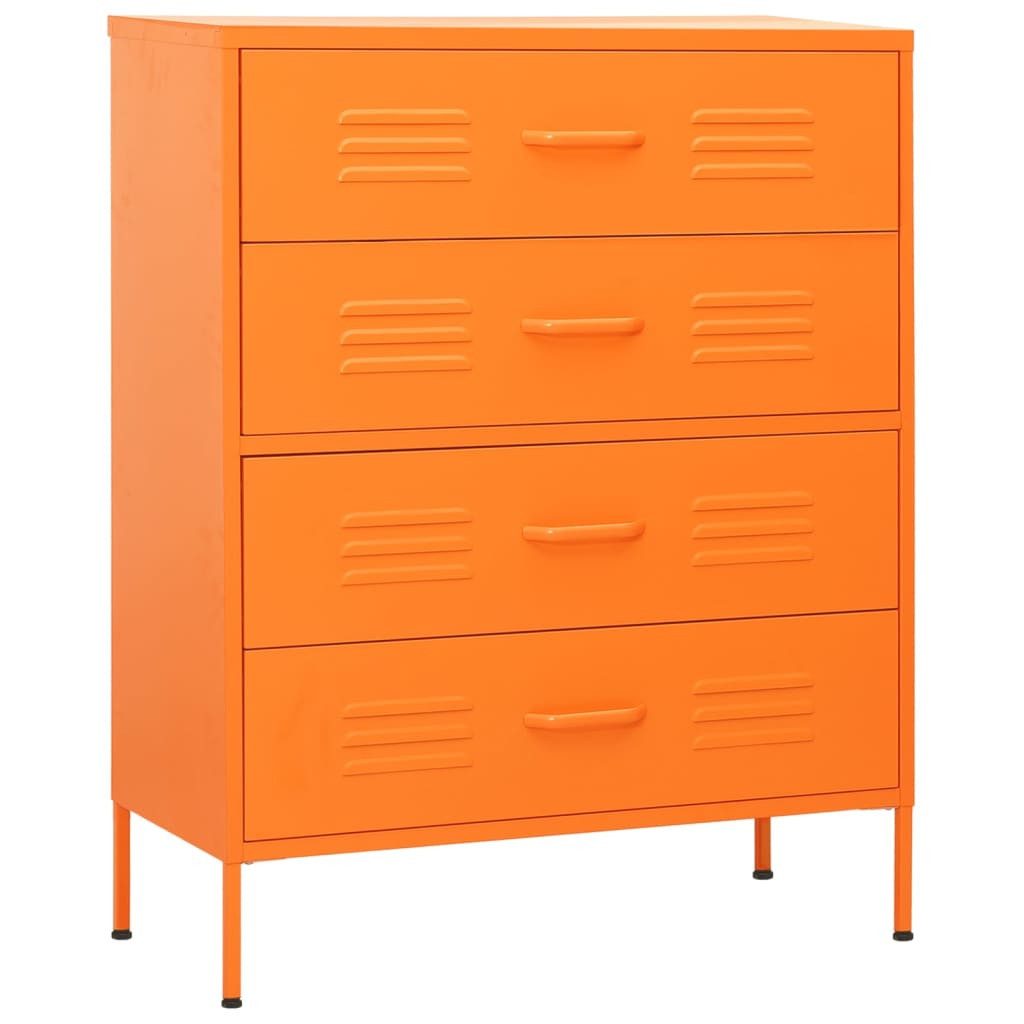vidaXL Sideboard Kommode Orange 80x35x101,5 cm Stahl