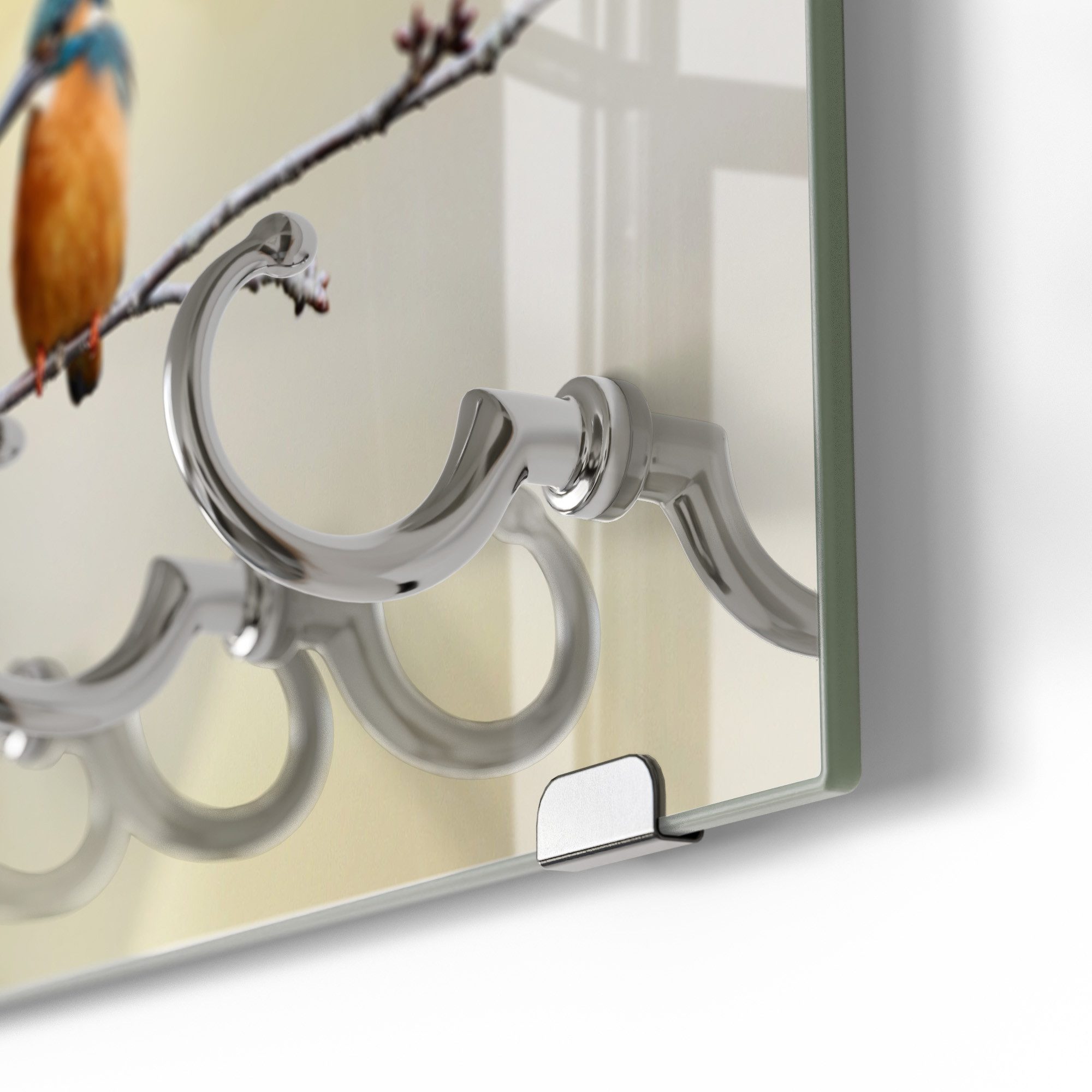 DEQORI Schlüsselbrett 'Königsfischer auf Zweig', (1 St), Schlüsselhalter Schlüssel Haken Schlüsselboard modern Schlüsselleiste