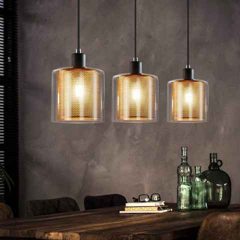 ZMH Pendelleuchte E14 Gold Esstisch Pendellampe 3 Flammige, LED wechselbar