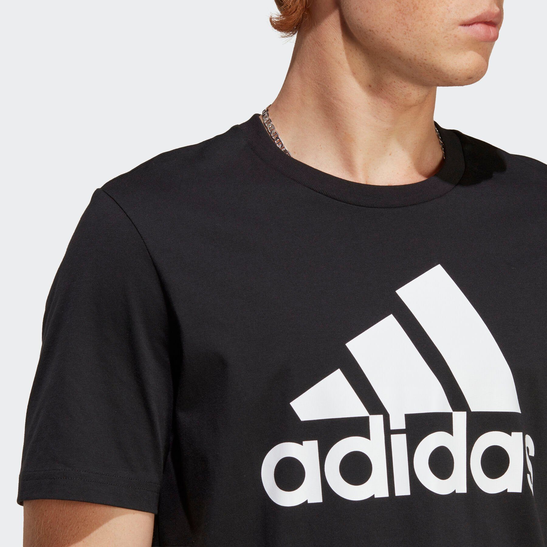 adidas Sportswear T-Shirt ESSENTIALS SINGLE JERSEY BIG LOGO Kurzarm, für Fitness und Freizeit, mit großem Logodruck