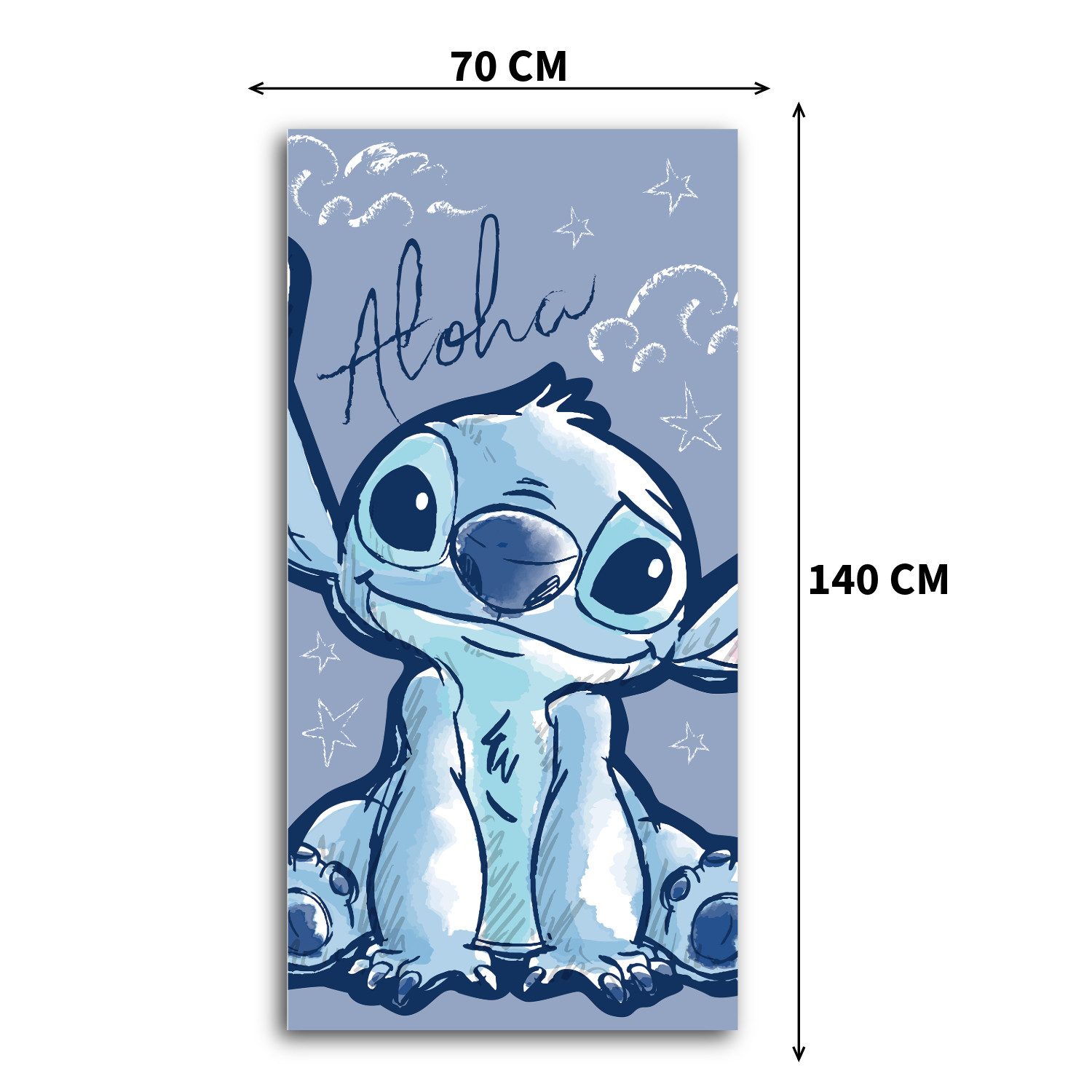 Jerry Fabrics Handtücher Disney Lilo & Stitch Badetuch Strandtuch Duschtuch 70x140cm Baumwolle, (1 Duschtuch, 1-St), Langlebig