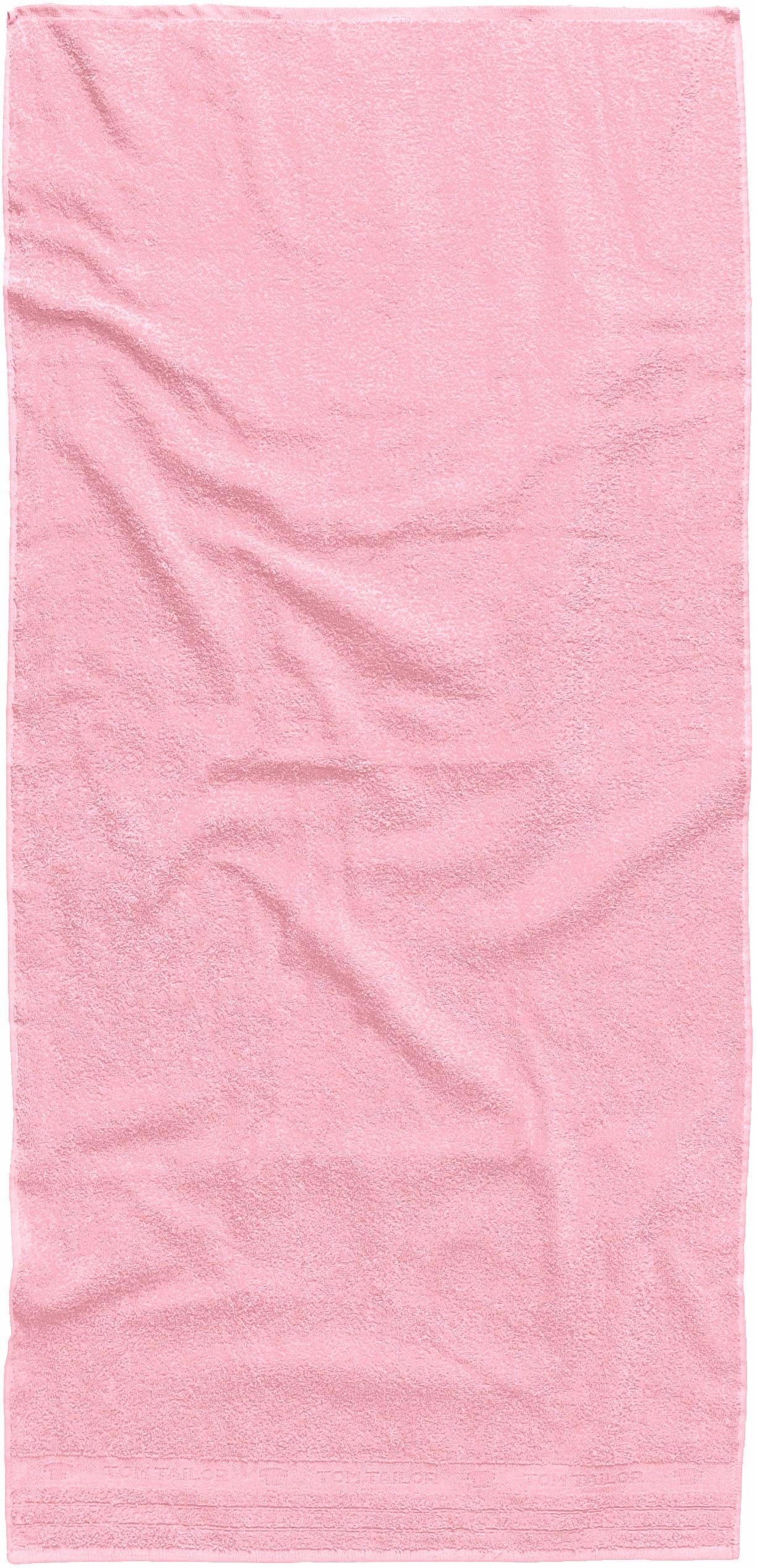 TOM TAILOR HOME Badetuch Color Bath, Walkfrottee (1-St), mit Logo in Bordüre rosé