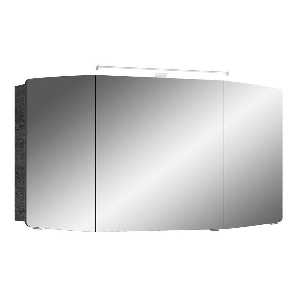 Badmöbel Lomadox Spiegelschrank : 120 Struktur graphit 120/67/17 cm LED-Beleuchtung, cm mit CERVIA-66