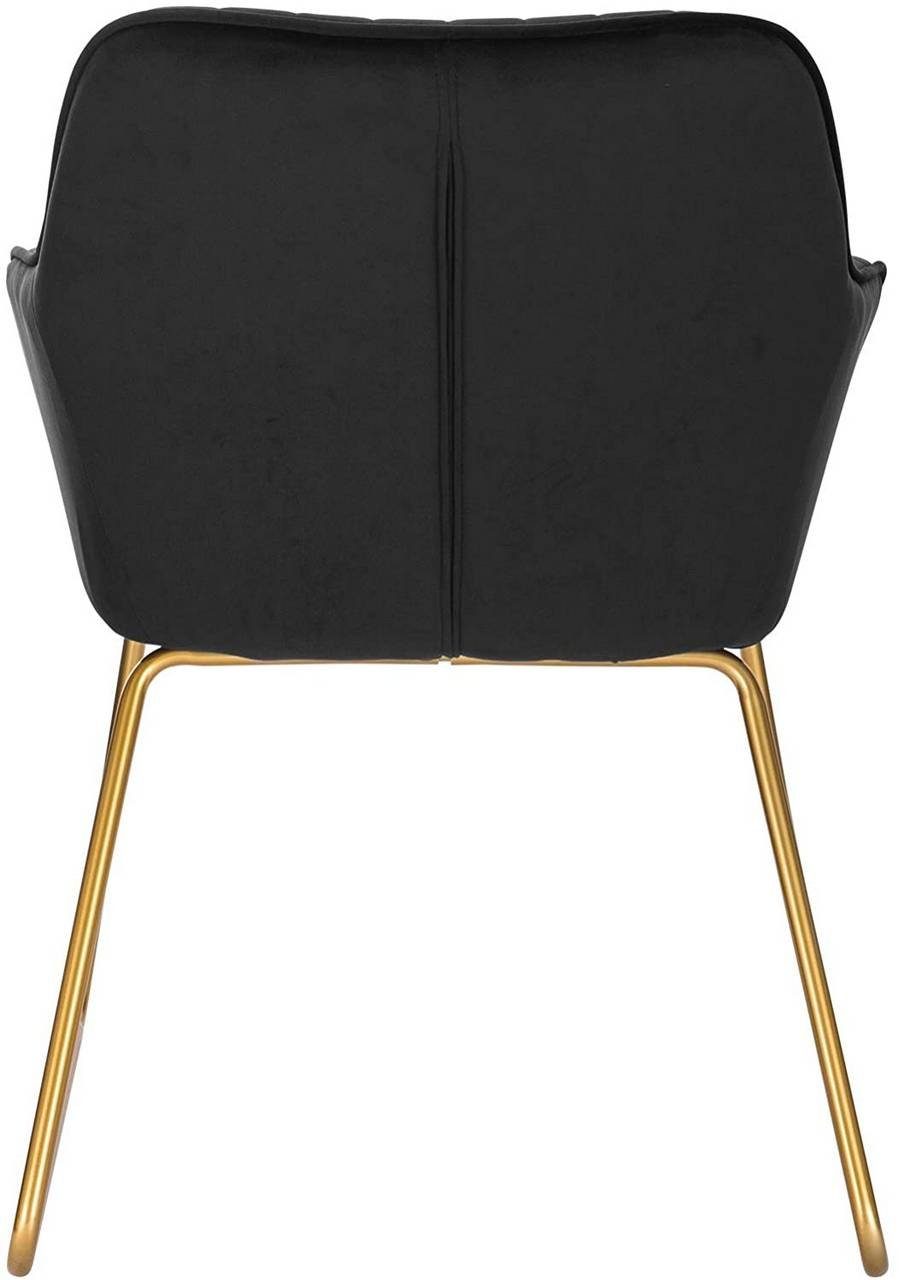 Gold Woltu schwarz aus (2 St), Esszimmerstuhl Metall aus Samt, Beine Sitzfläche
