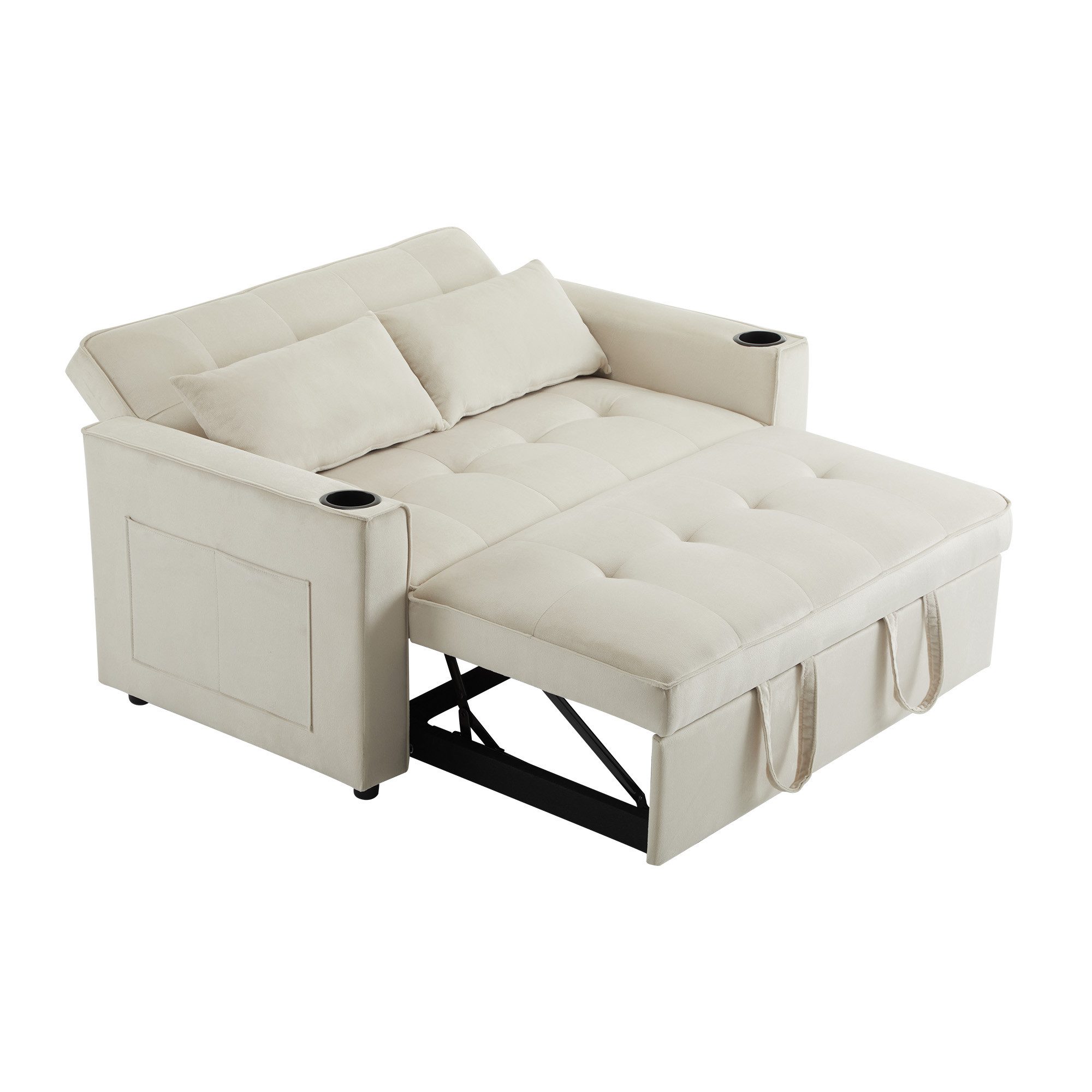 SOFTWEARY Schlafsofa 2-Sitzer mit Bettfunktion, mit Rückenkissen, Samtbezug, Liegefläche: 110x160 cm