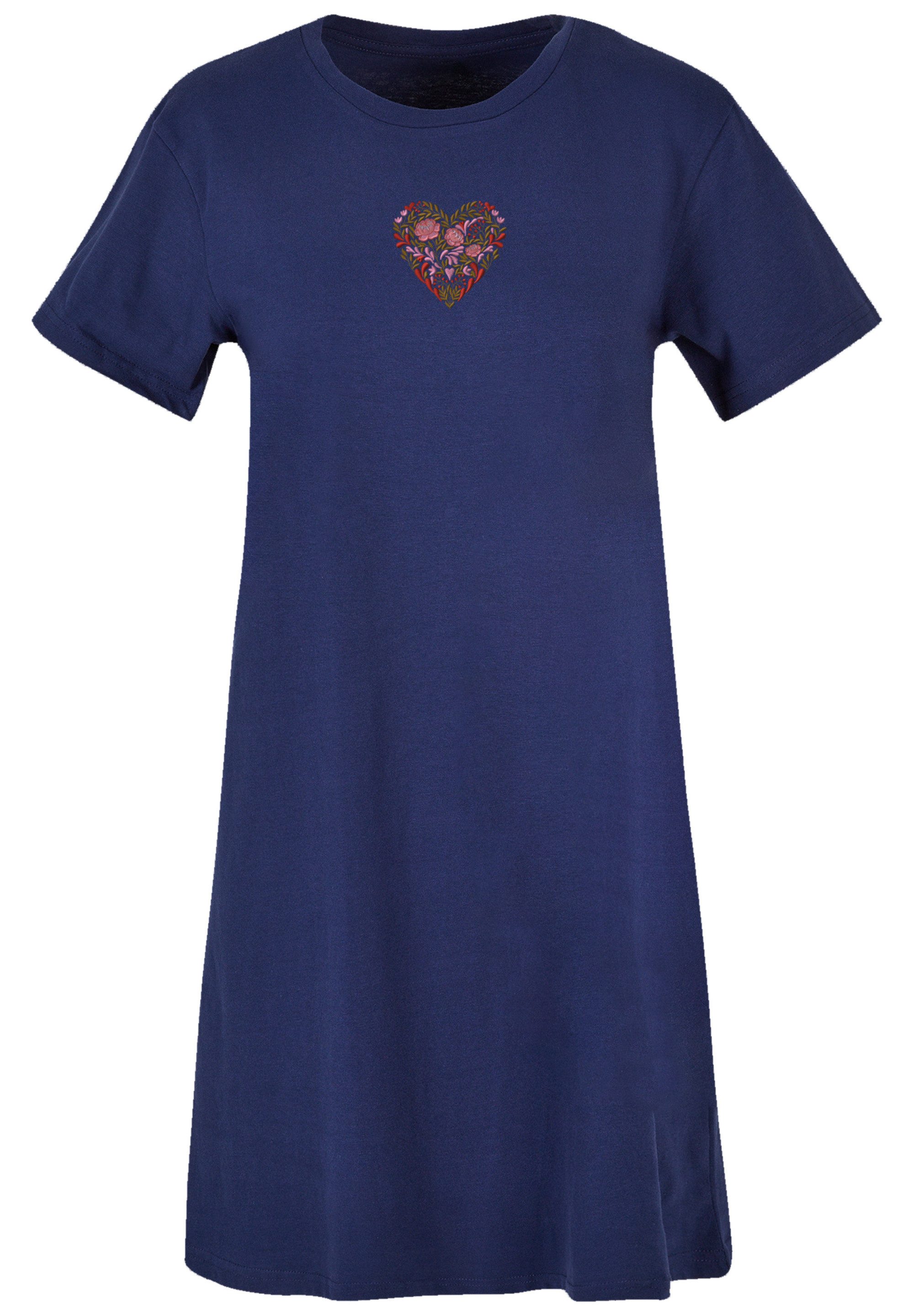 F4NT4STIC Shirtkleid Flower Heart Bestickt Premium günstig online kaufen
