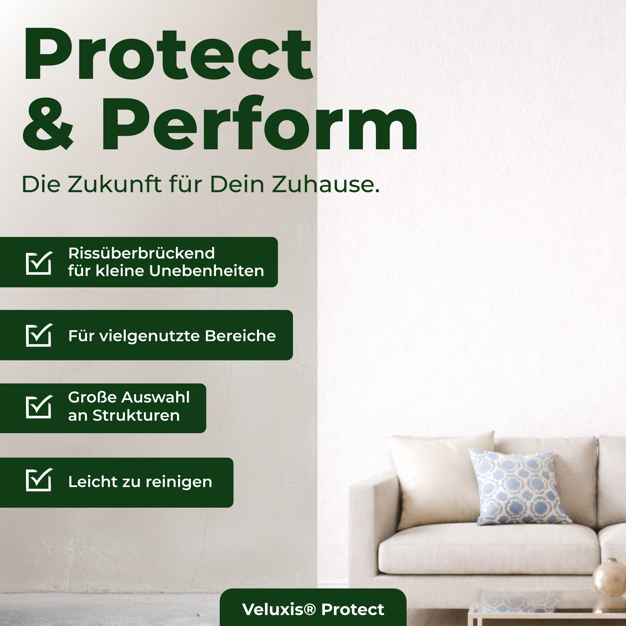 Veluxis Malervlies Vliestapete Protect, extrem kratz- & stoßfest, rissüberbrückend, leicht zu reinigen