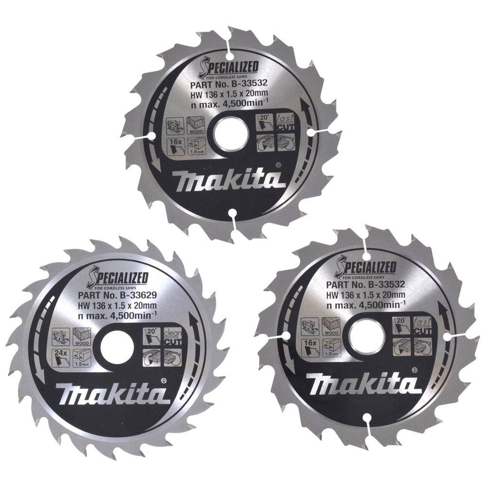 Makita Kreissägeblatt Kreissägeblatt-Set 3tlg. 136 mm günstig online kaufen