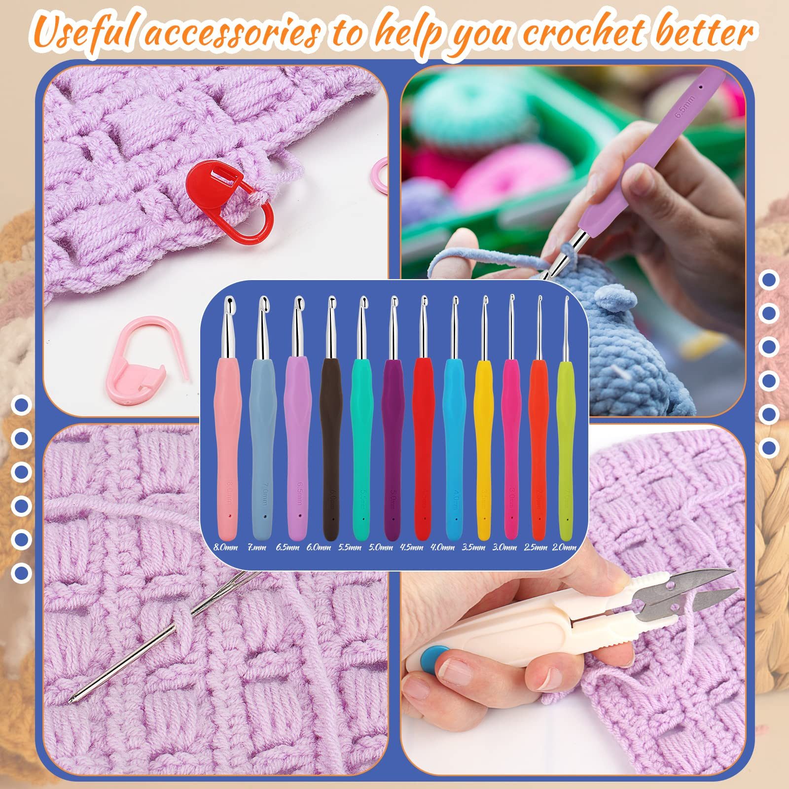 Coonoor Häkelnadeln Häkelnadel Set Mit Aufbewahrungstasche,Nützliches Start günstig online kaufen