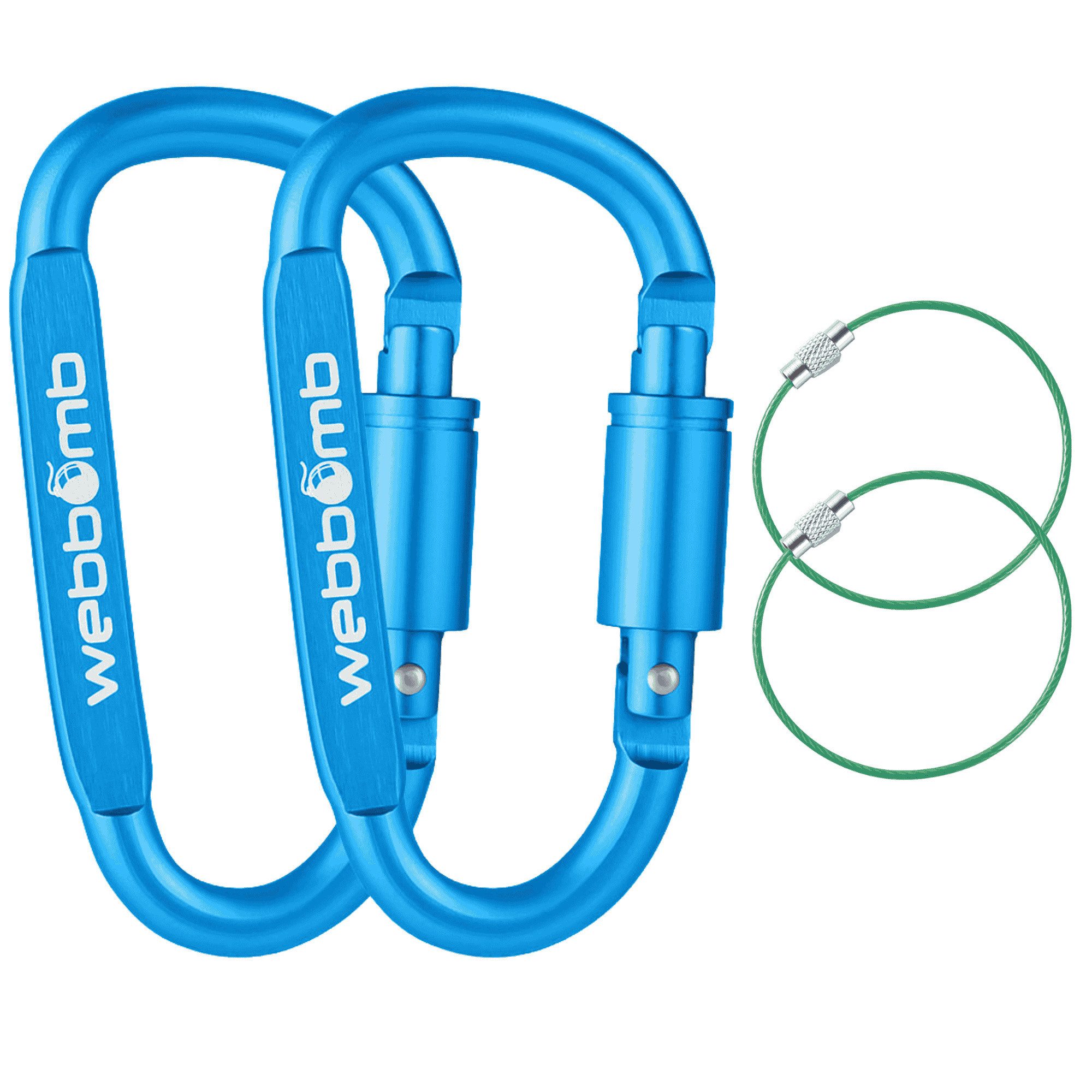 WEBBOMB Karabiner 8cm Schraubkarabiner Karabinerhaken + Schlüsselring Schlüsselanhänger, (2 St)