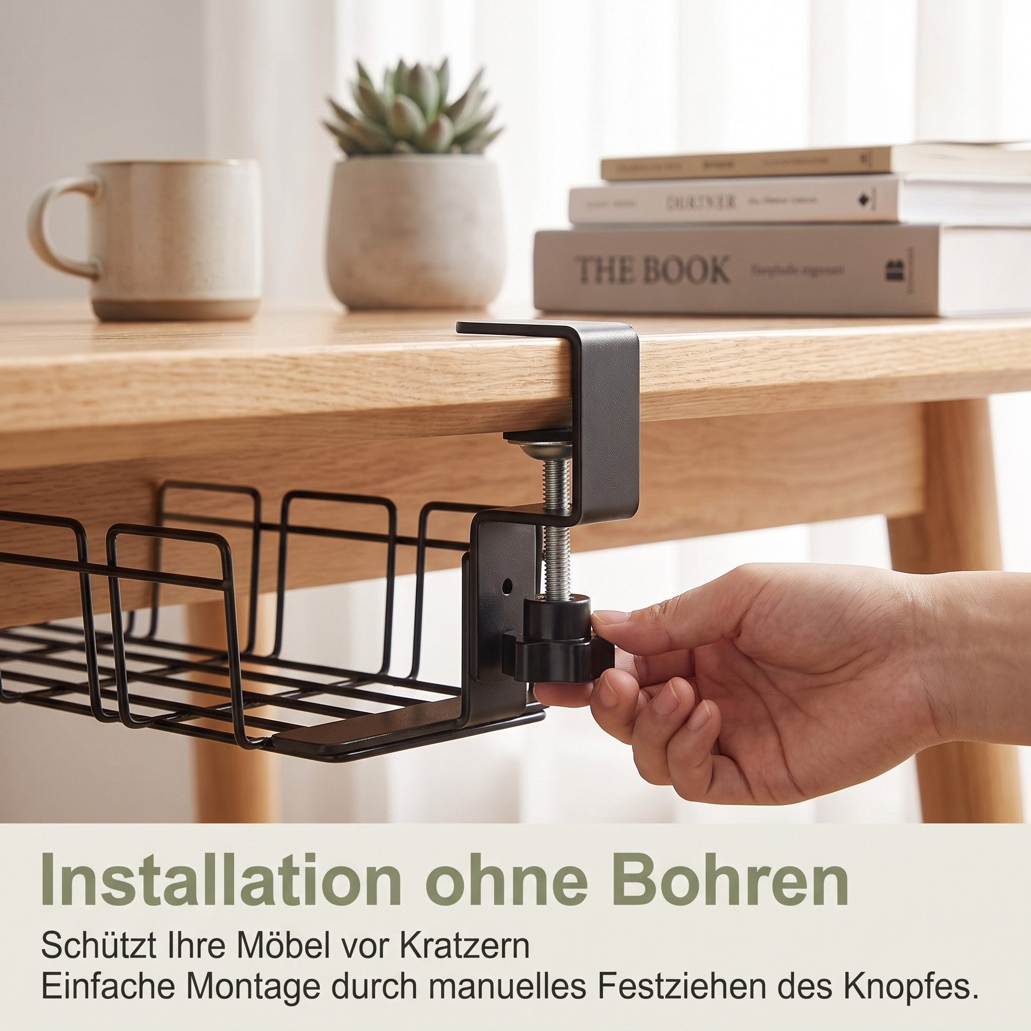 AIMAX Kabelbox Kabelorganizer für Schreibtisch – Bohrfreie Montage