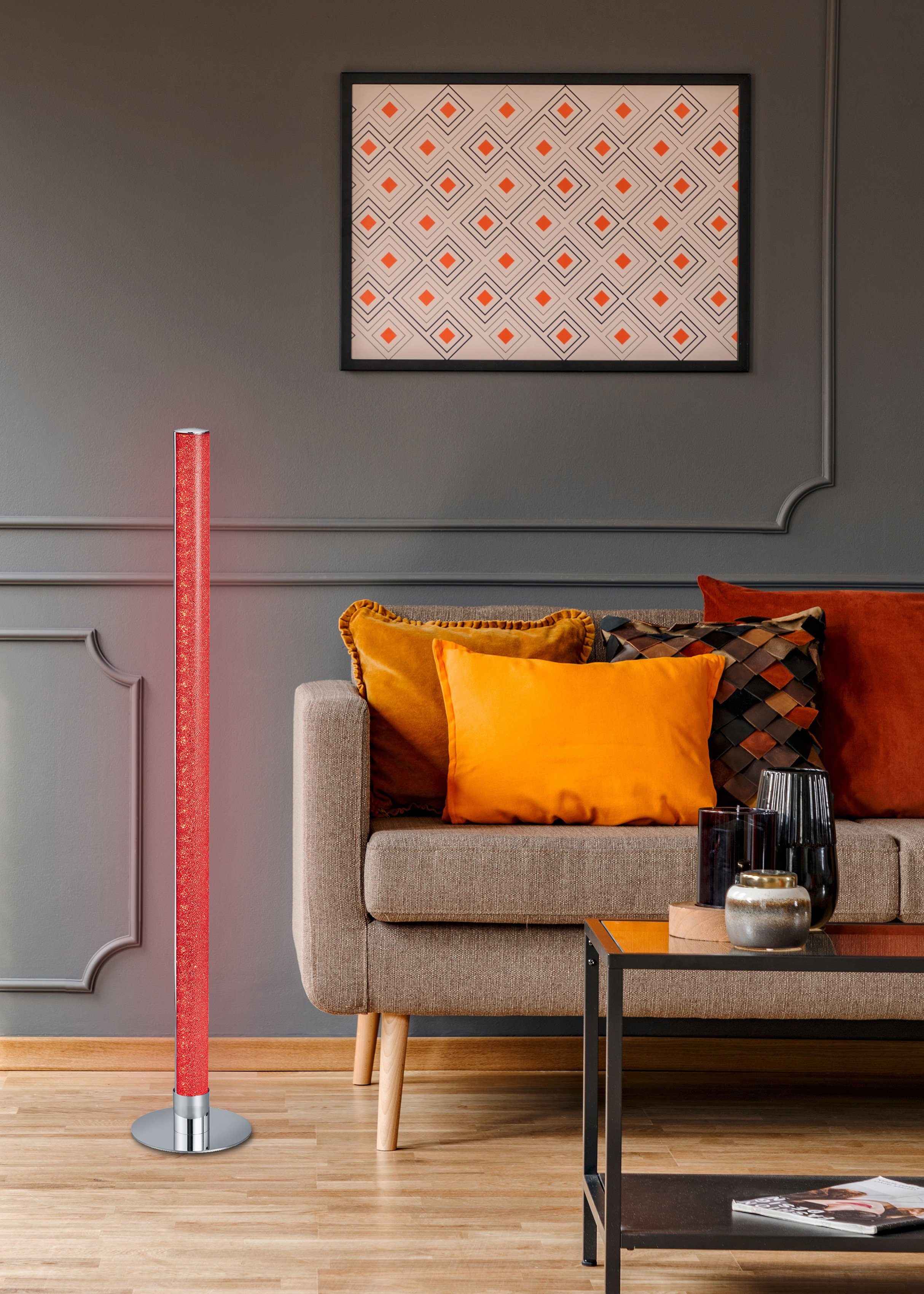 Reality Leuchten LED Stehlampe EMILA, Dimmfunktion, Farbwechsel, LED fest i günstig online kaufen