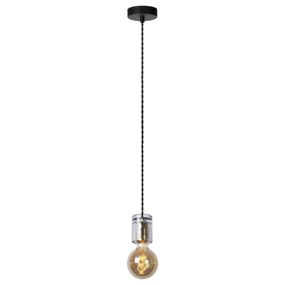 Lucide Pendelleuchte Pendelleuchte Gelka in Transparent und Schwarz E27