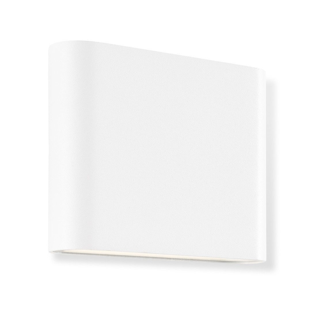 Brilliant Außen-Wandleuchte Welbie, Warmweiß, Welbie LED-Außenwandleuchte – Weiß, IP54, 7W, Up-/Downlight 3000K