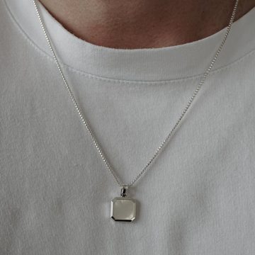 Sprezzi Fashion Kette mit Anhänger Herren Halskette Silber mit Perlen Stein Anhänger (inkl. Verpackung geliefert), robust, rhodiniert, verstellbare Länge