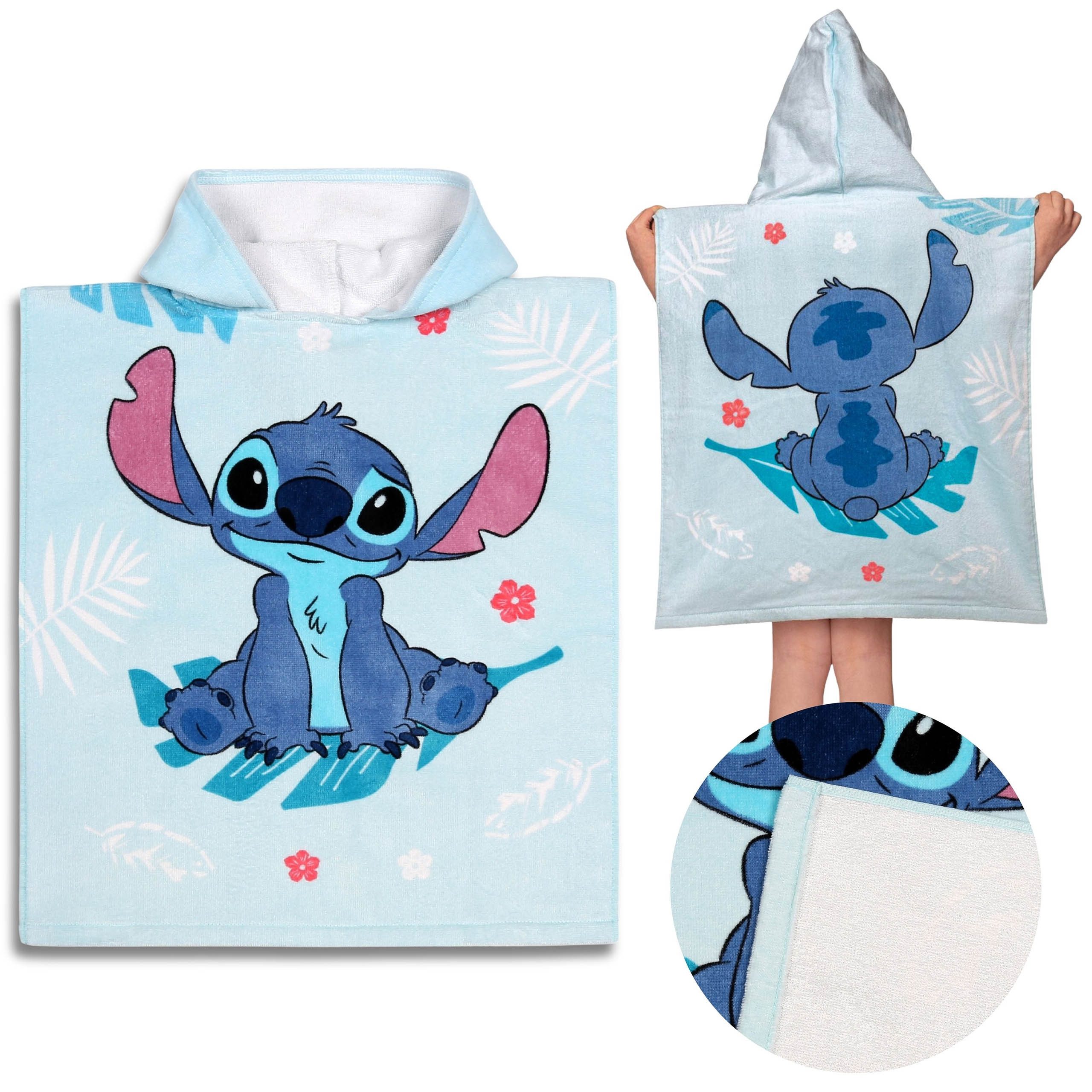 Kapuzenhandtuch Disney Stitch Kinderponcho, schnell trocknend, 50x115 cm
