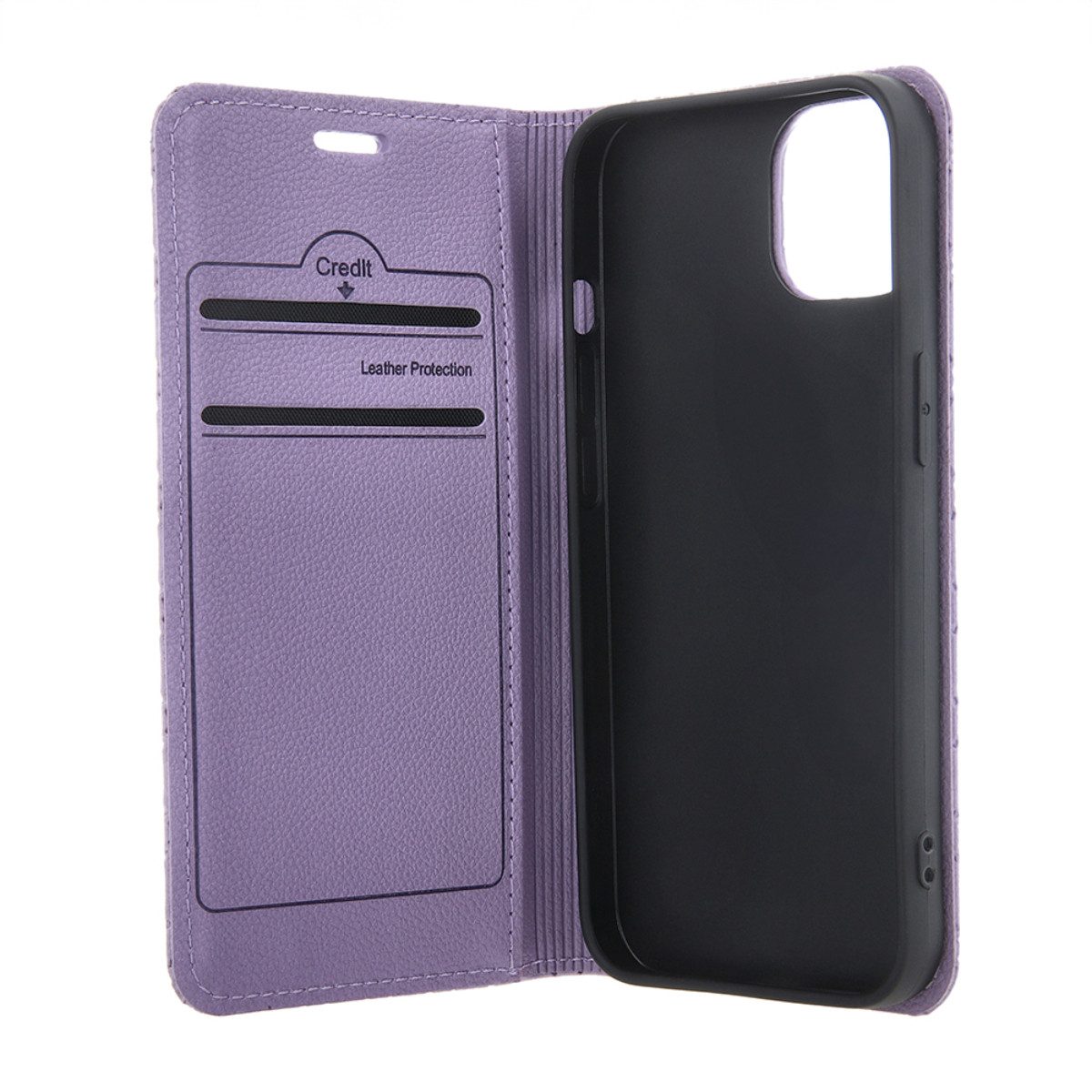 COFI 1453 Handyhülle Smart Caro für Honor 600 / Honor 600 Pro Violett Wallet Karomuster 6,57, Kariert mit Kartenfach und Standfunktion