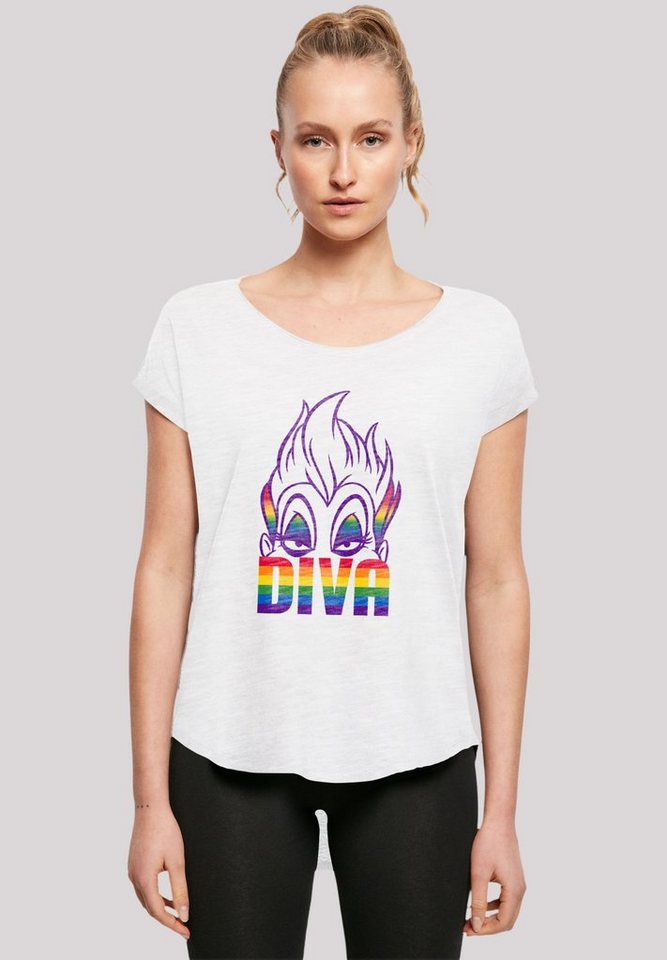 F4NT4STIC T-Shirt Disney Villains Diva Premium Qualität, Hinten extra lang  geschnittenes Damen T-Shirt