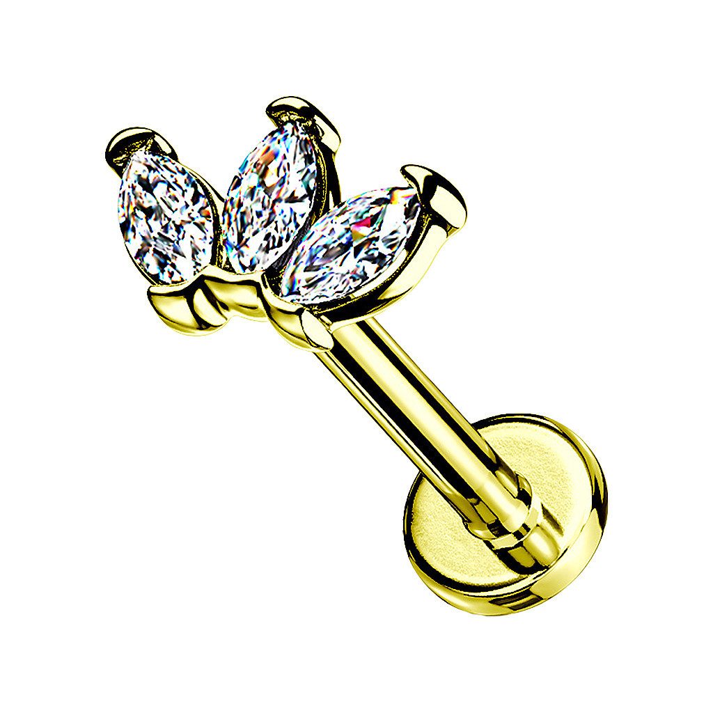 Taffstyle Piercing-Set Tragus Labret Piercing Stecker flach Kristall Marqui günstig online kaufen