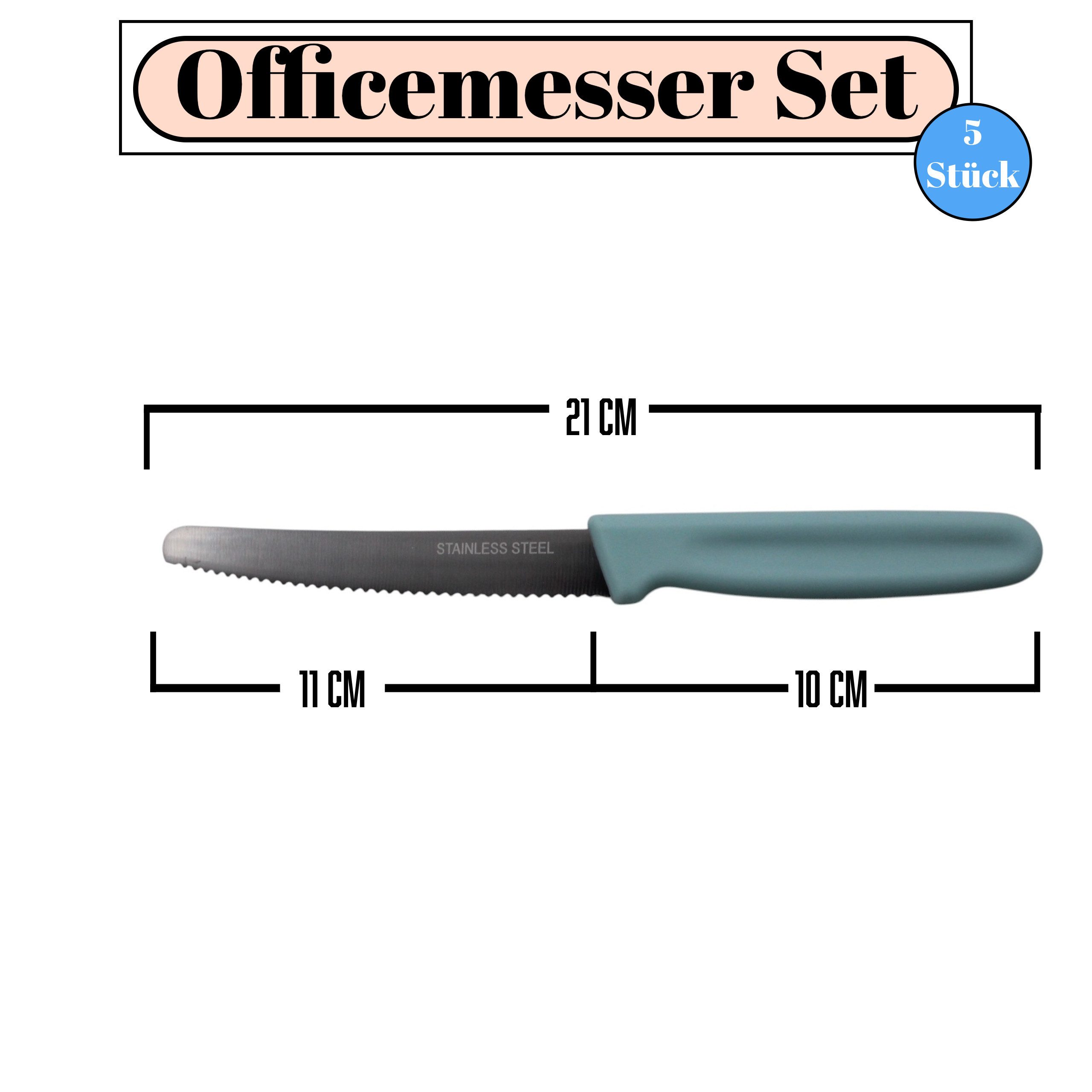 SHOV Messer-Set Shov Allzweckmesser - Tomatenmesser 5-teilig Wellenschliff