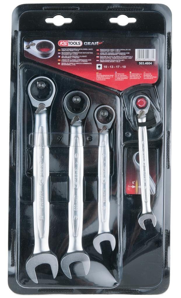 Thumbnail - KS Tools Ringschlüssel GEARplus Ratschenringmaulschlüssel-Satz, umschaltbar, 4-tlg