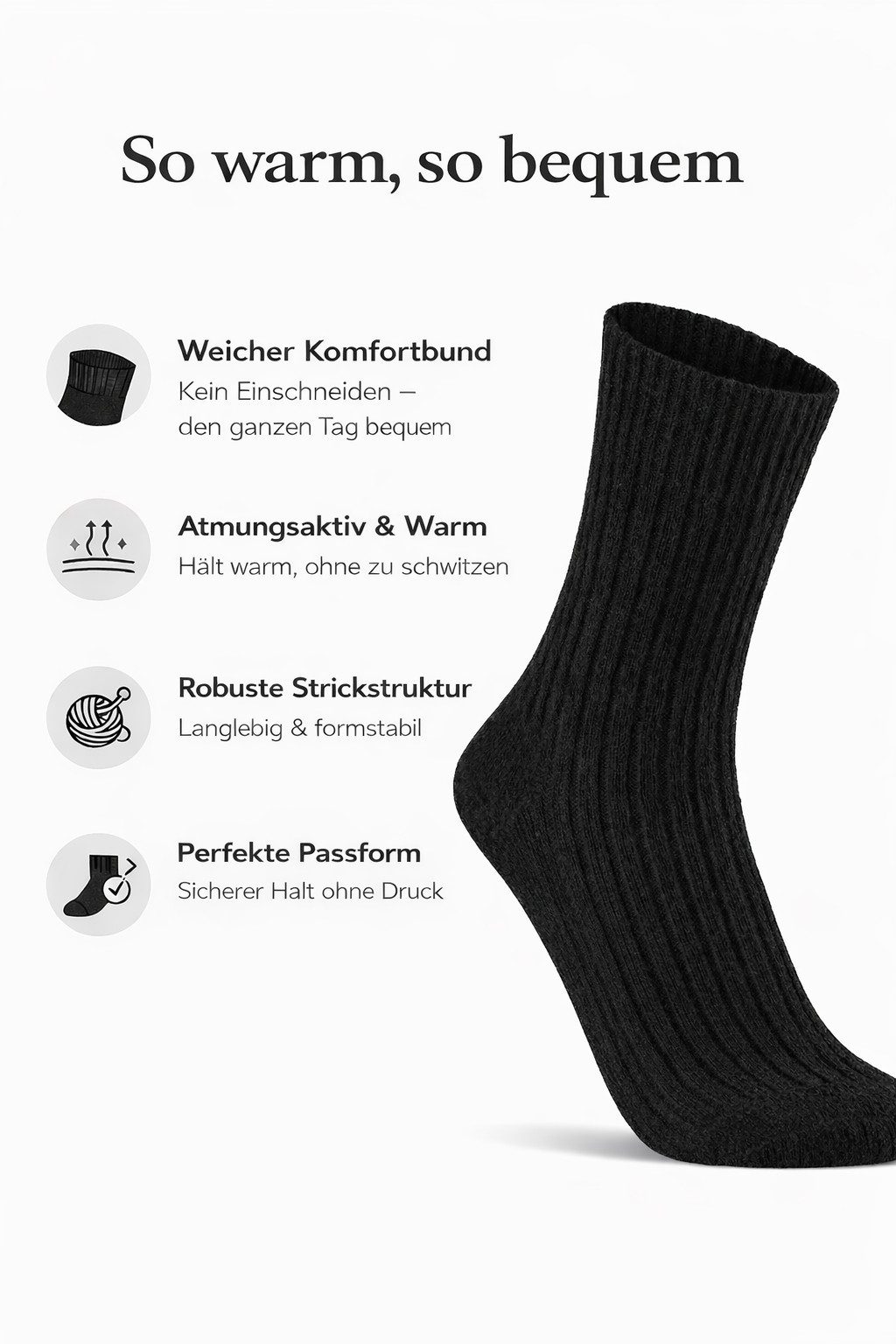 NERS Norwegersocken (6-12 Paar) für Damen und Herren aus Wolle, extra Warm (6-Paar) Wintersocken mit weicher Frotteesohle
