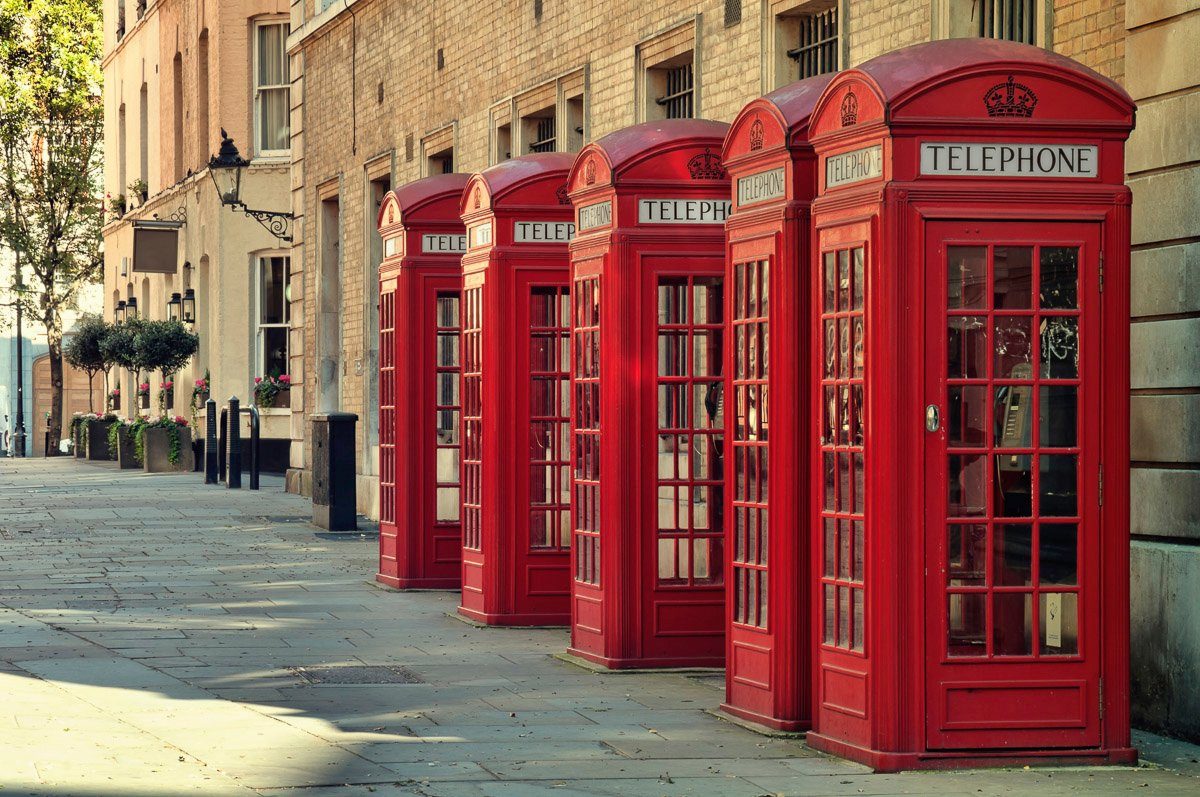 Papermoon London Telefonzellen Fototapete