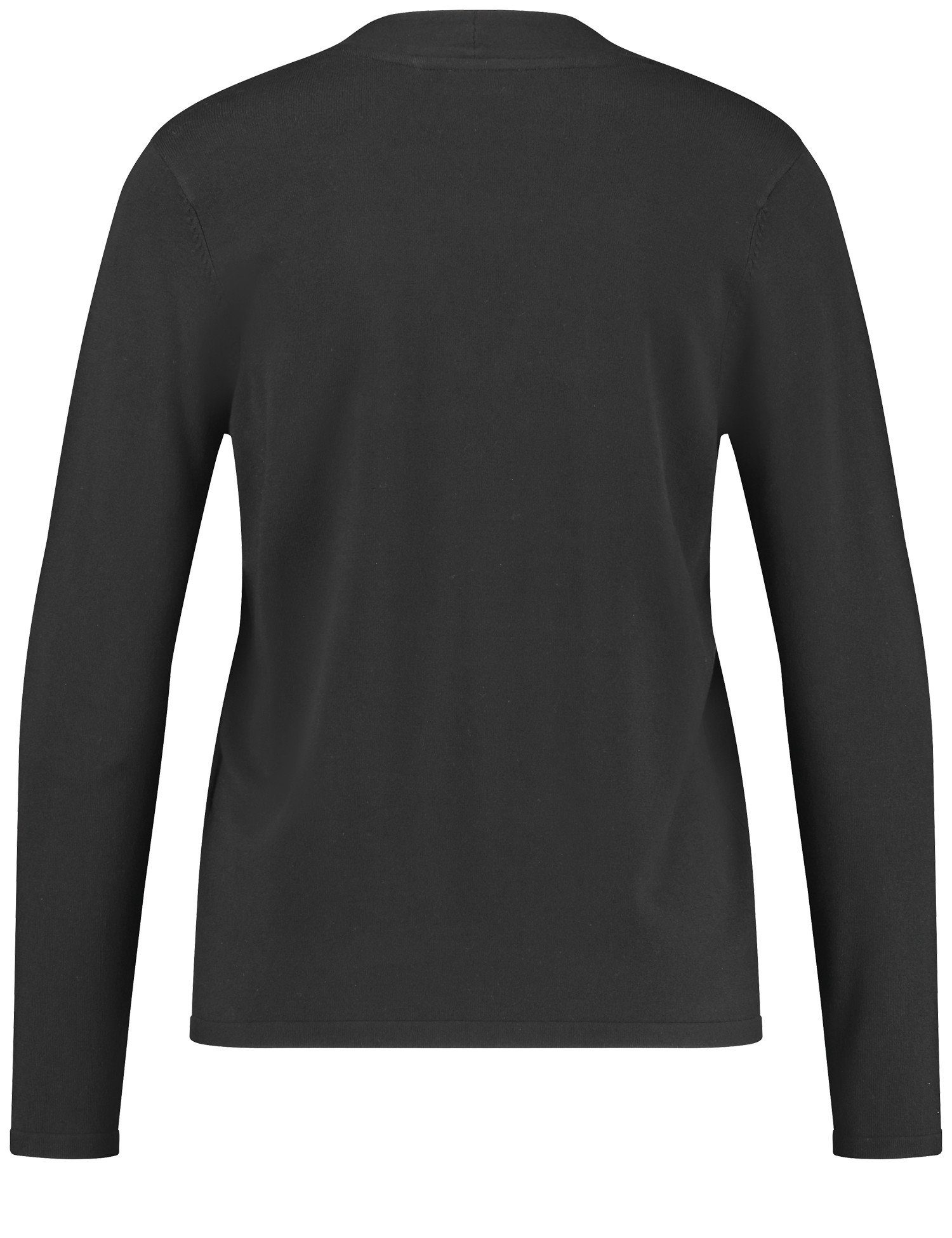 GERRY WEBER Rundhalspullover Pullover aus mit V-Ausschnitt Schwarz Feinstrick