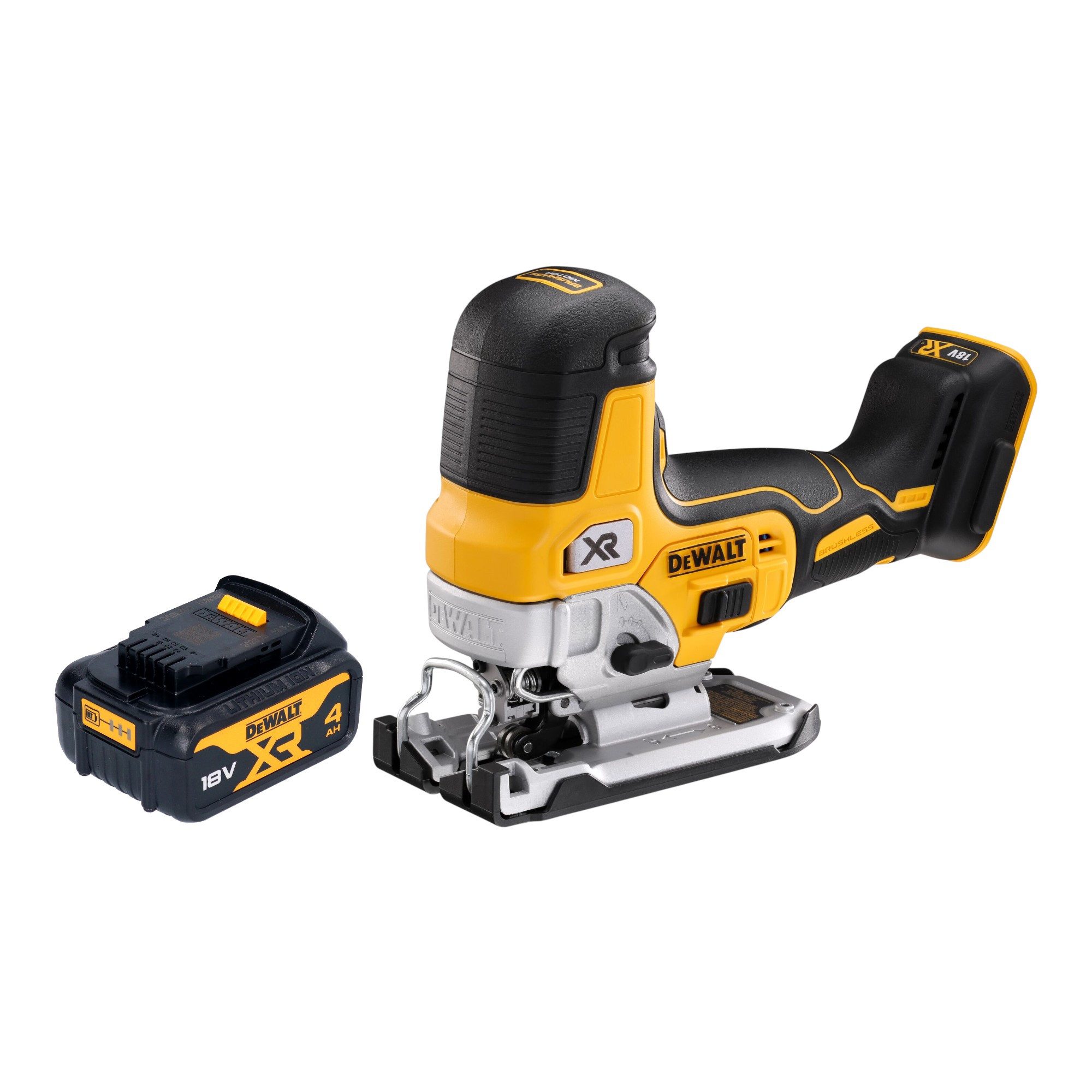 DeWalt Kompakt-Handkreissäge DCS 335 N 18 V 135 mm Brushless + 1x Akku 4,0 Ah - ohne Ladegerät