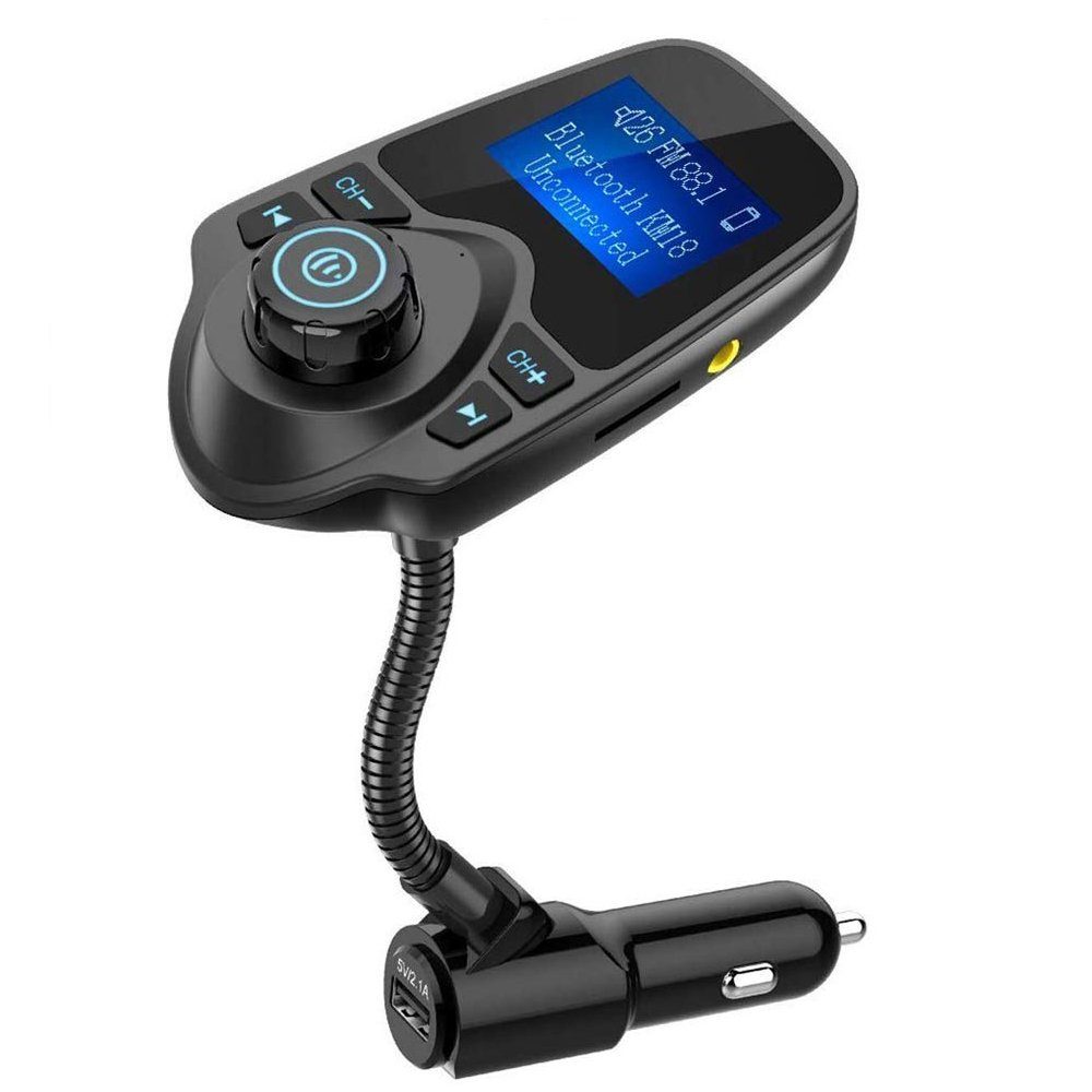 Bluetooth-FM-Transmitter, Bluetooth-Adapter für Autoradio, FM-Transmitter,  Autoladegerät, Zigarettenanzünder mit Freisprecheinrichtung, 2  USB-Anschlüsse (5 V/2,4 A und 1 A), Unterstützung für TF-Karte