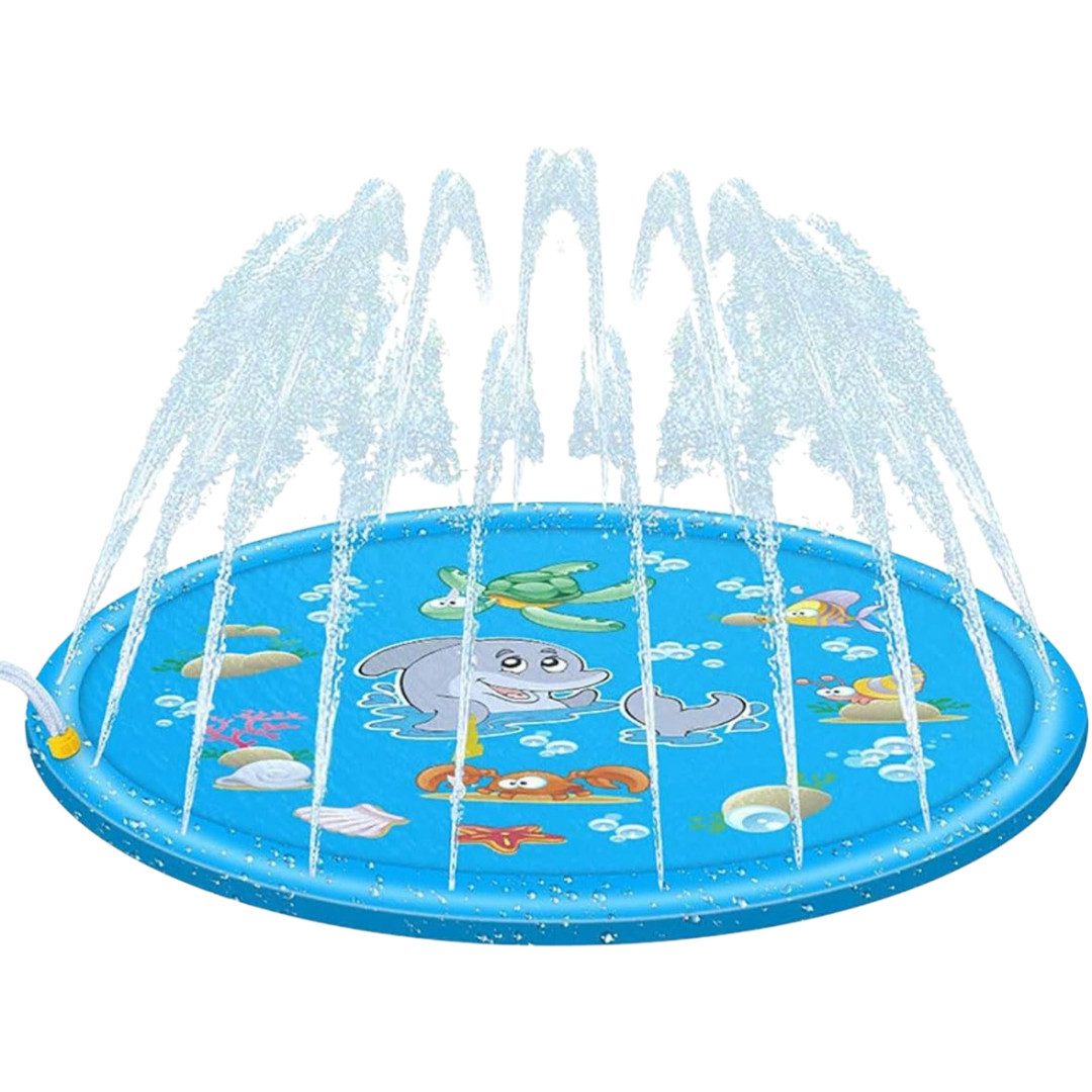 FOUORTUNATE-BEE Wasserspielmatte Sprinkler Wasserspielmatte 170 cm Wasserspiel für Garten Kinder Spaß, Ideal für Garten Pool Strand Sommer Kinder Erwachsene und Haustiere