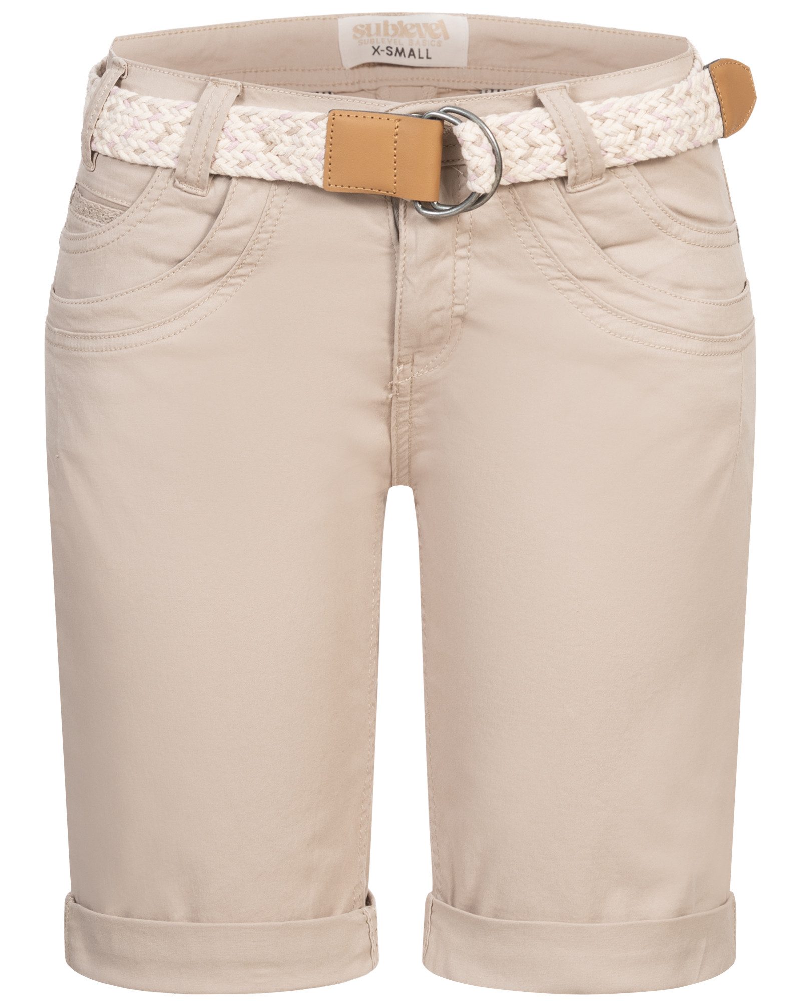 SUBLEVEL Bermudas Damen Short Bermuda kurze Hose Sommer Chino Short Stoff H günstig online kaufen