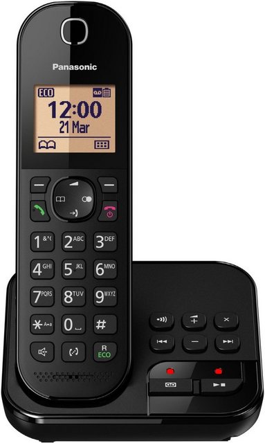 Panasonic »Panasonic KX TGC420GB Schnurlostelefon mit Anrufbeantworter schwarz« Schnurloses DECT Telefon  - Onlineshop OTTO
