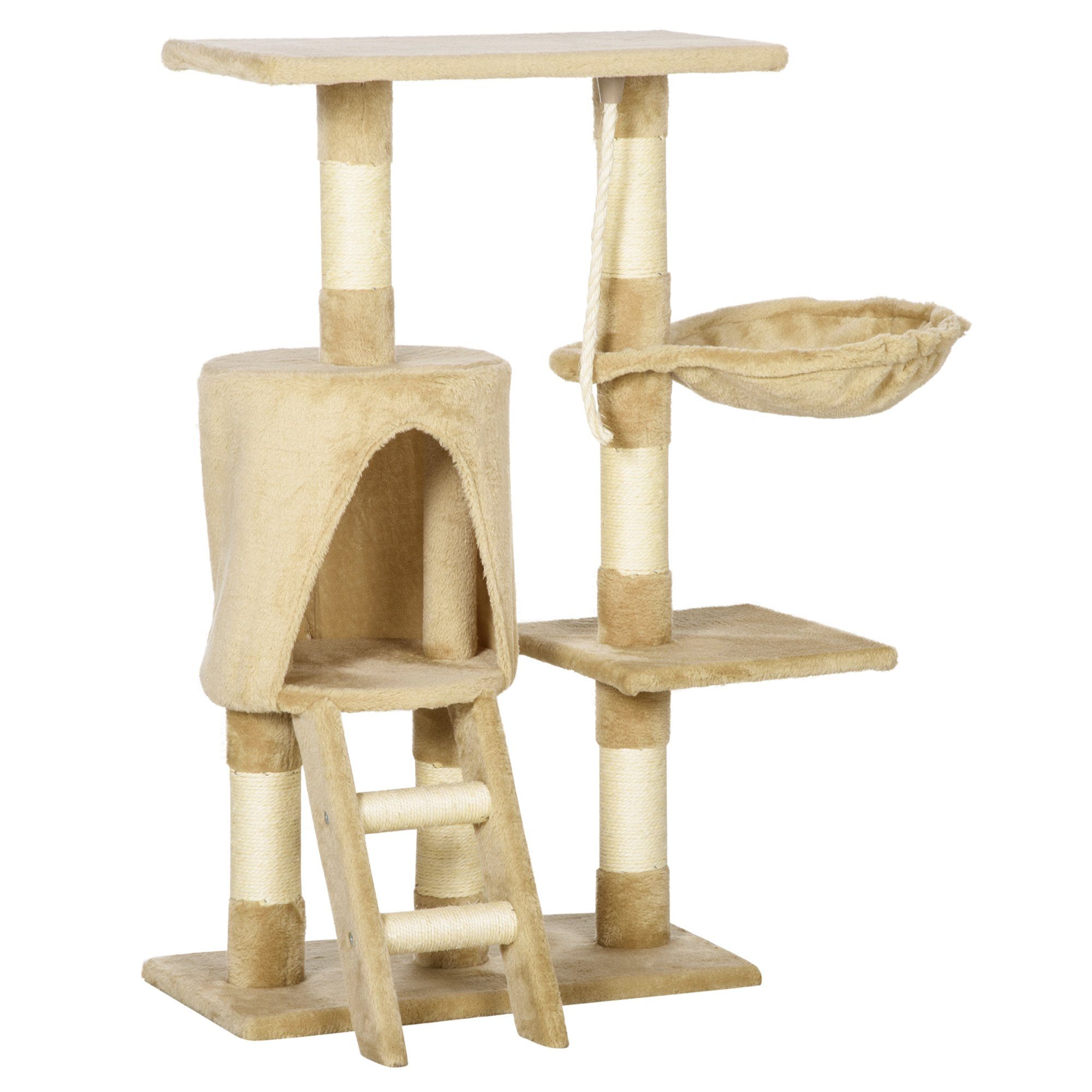 Wandmontiertes Kratzbaum-Set Für Katzen – Mit Plattformen, Hängematte & Sisal-Kratzflächen