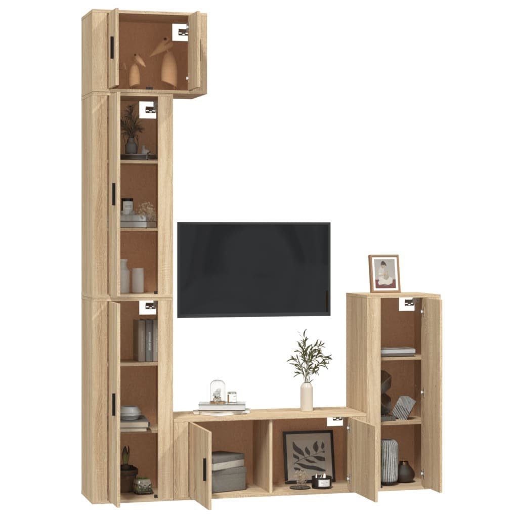 vidaXL TV-Schrank 5-tlg. Eiche Holzwerkstoff Sonoma-Eiche Sonoma TV-Schrank-Set (5-St)