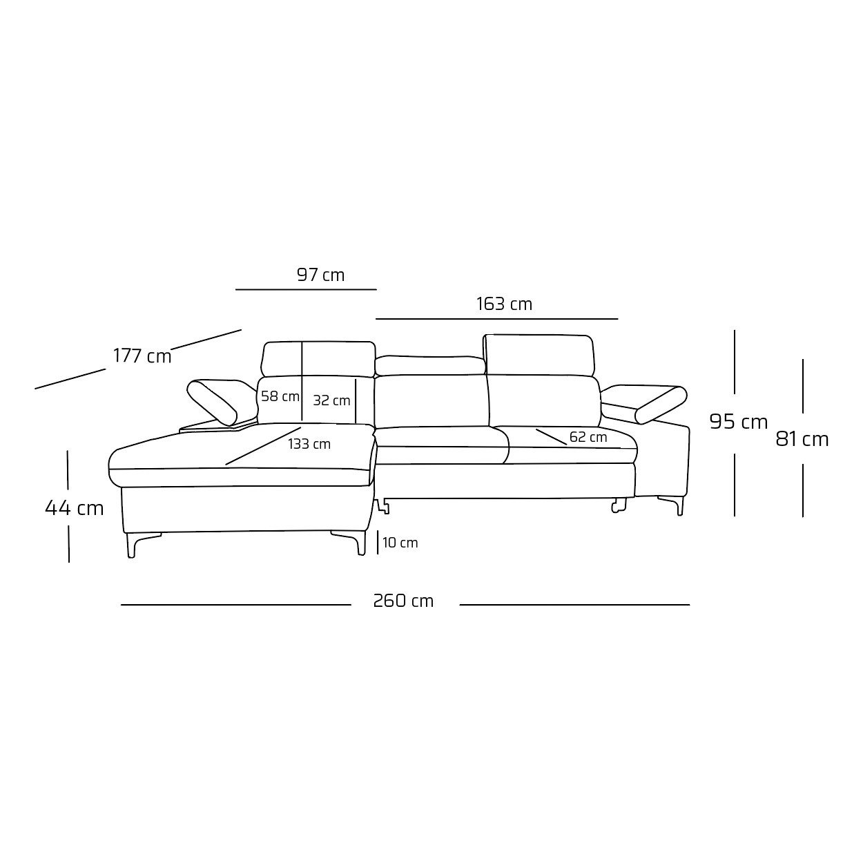 NEXT COLLECTION Ecksofa Ecke mit verstellbaren Kopfteilen MAVIC, Verstellba günstig online kaufen