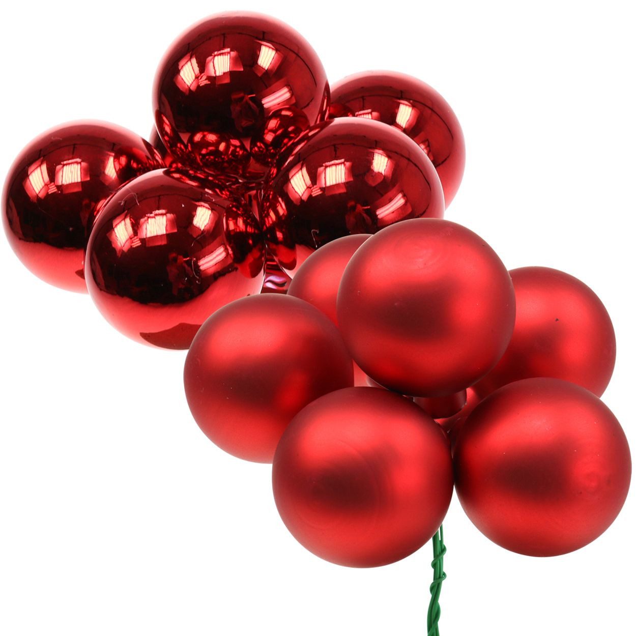 Florists Products Weihnachtsbaumkugel Spiegelbeeren Rot Mix Ø40mm 32St - Weihnachtsdekoration, 34 Stück