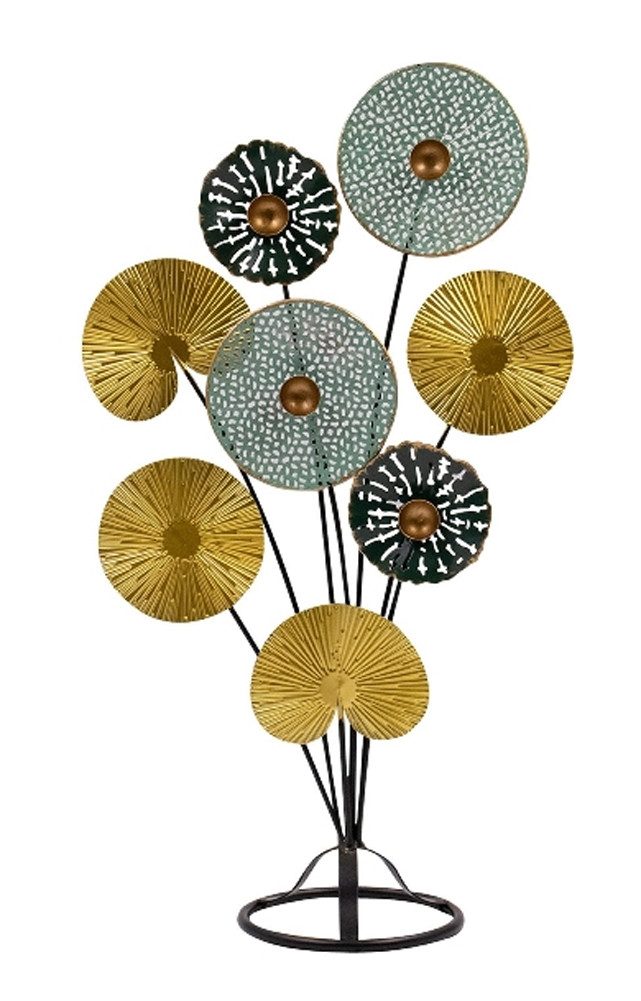 LB H&F Lilienburg Dekofigur Deko Objekt Skulptur Dekofigur Aufsteller Tischdeko Dekoration (Design abstrakt hinstellen Geschenk Dekofigur Baum Blätter türkis gold Dekoobjekt Weihnachten Geburtstag Statue Blume schwarz Herbstdeko Tisch Weihnachten Herbst Frühling), Wohnzimmer groß xl edel Wohnung abstrakt Schlafzimmer modern