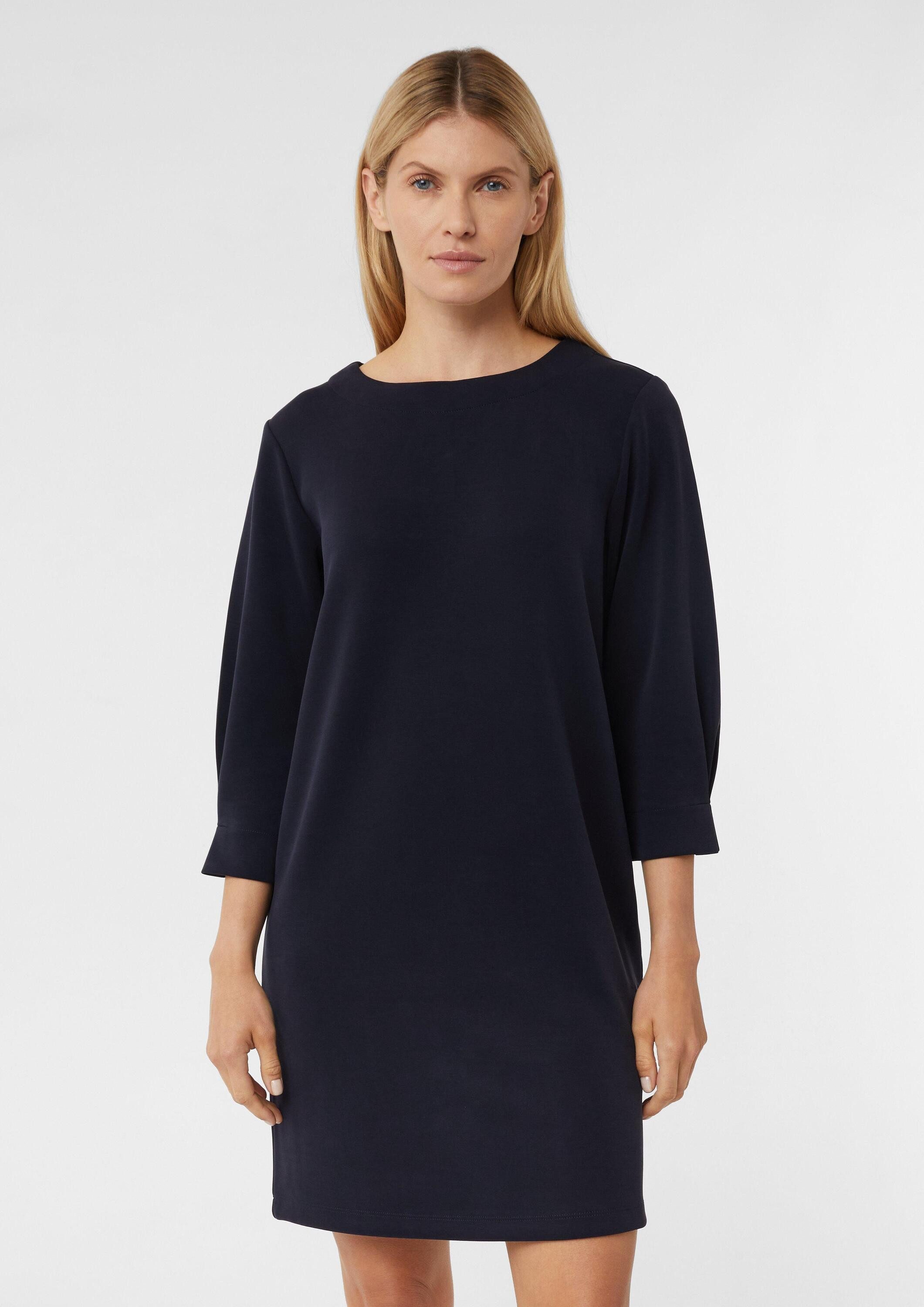 comma Minikleid Kleid Kurzes weiches Sweatkleid mit 3/4-Ärmeln