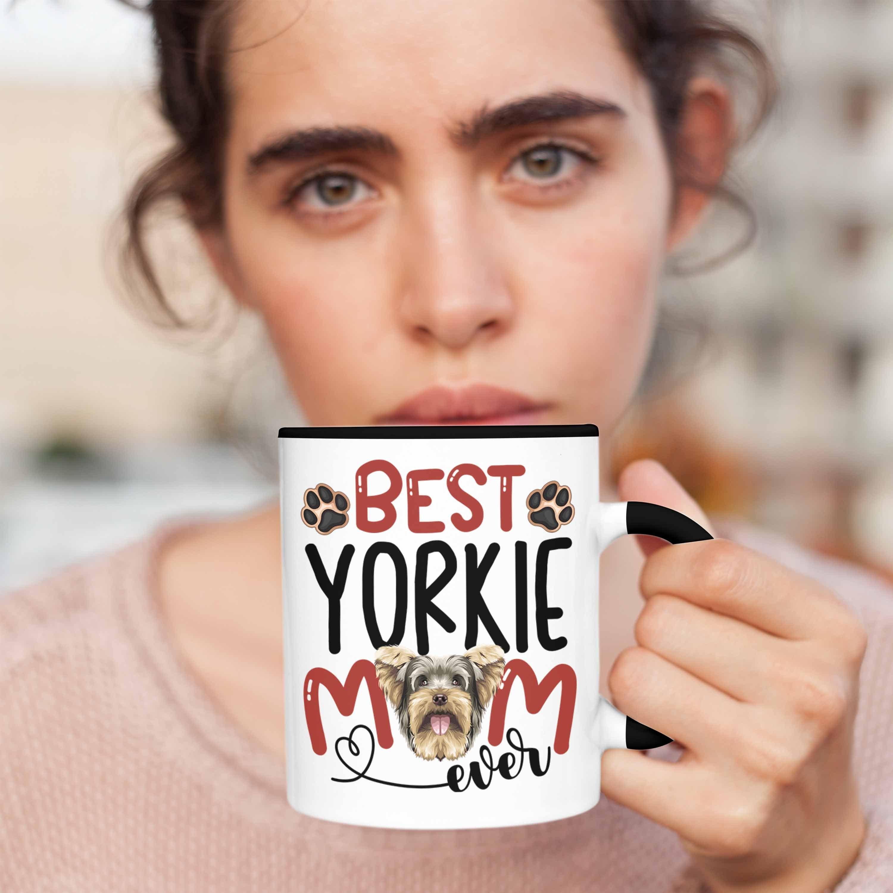 Trendation Mom Tasse Besitzerin Geschenk Schwarz Spruch Yorkie Geschenkidee Tasse Besi Lustiger