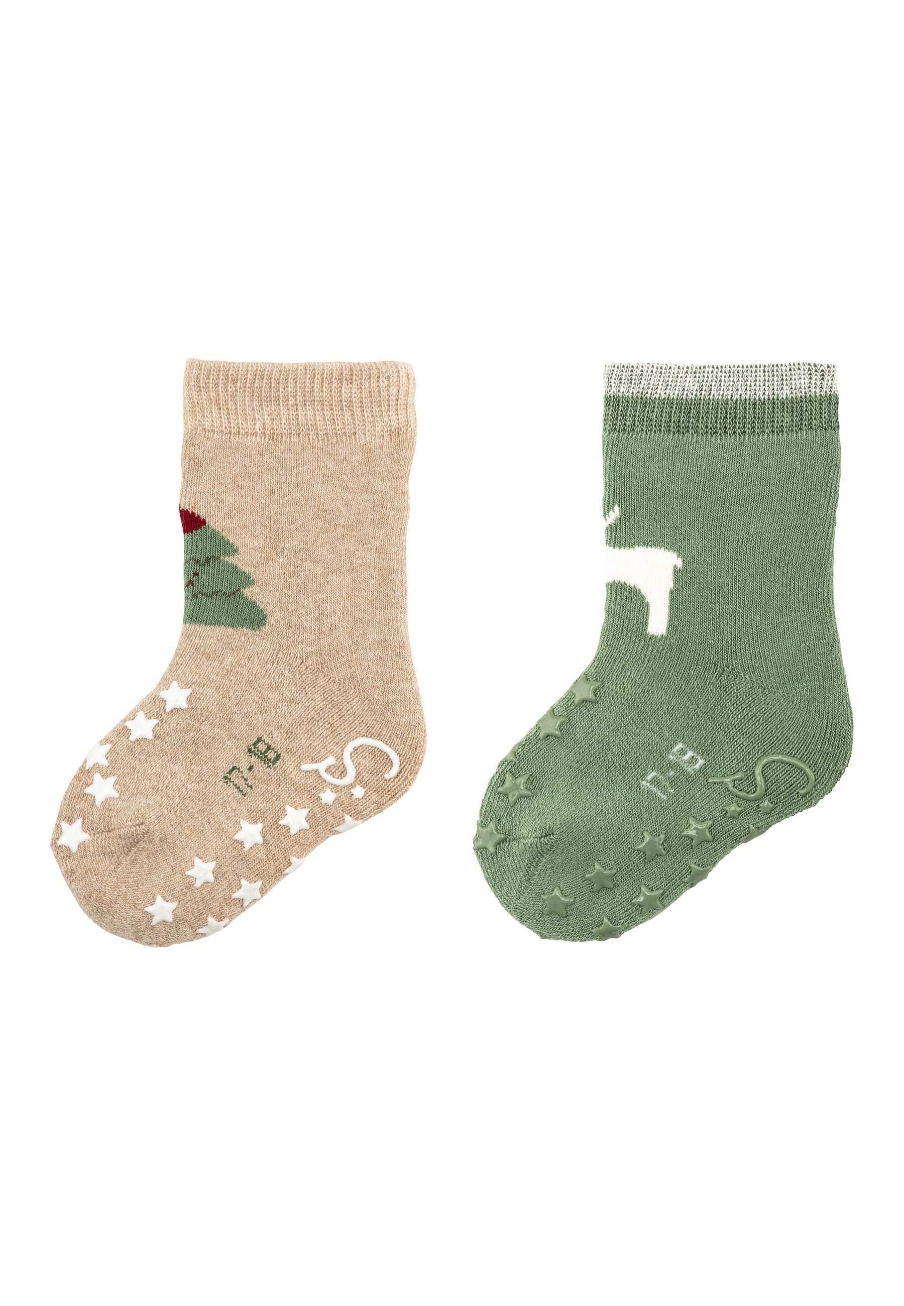 Basicsocken ABS Krabbelsocken Weihnachten, 2er-Pack