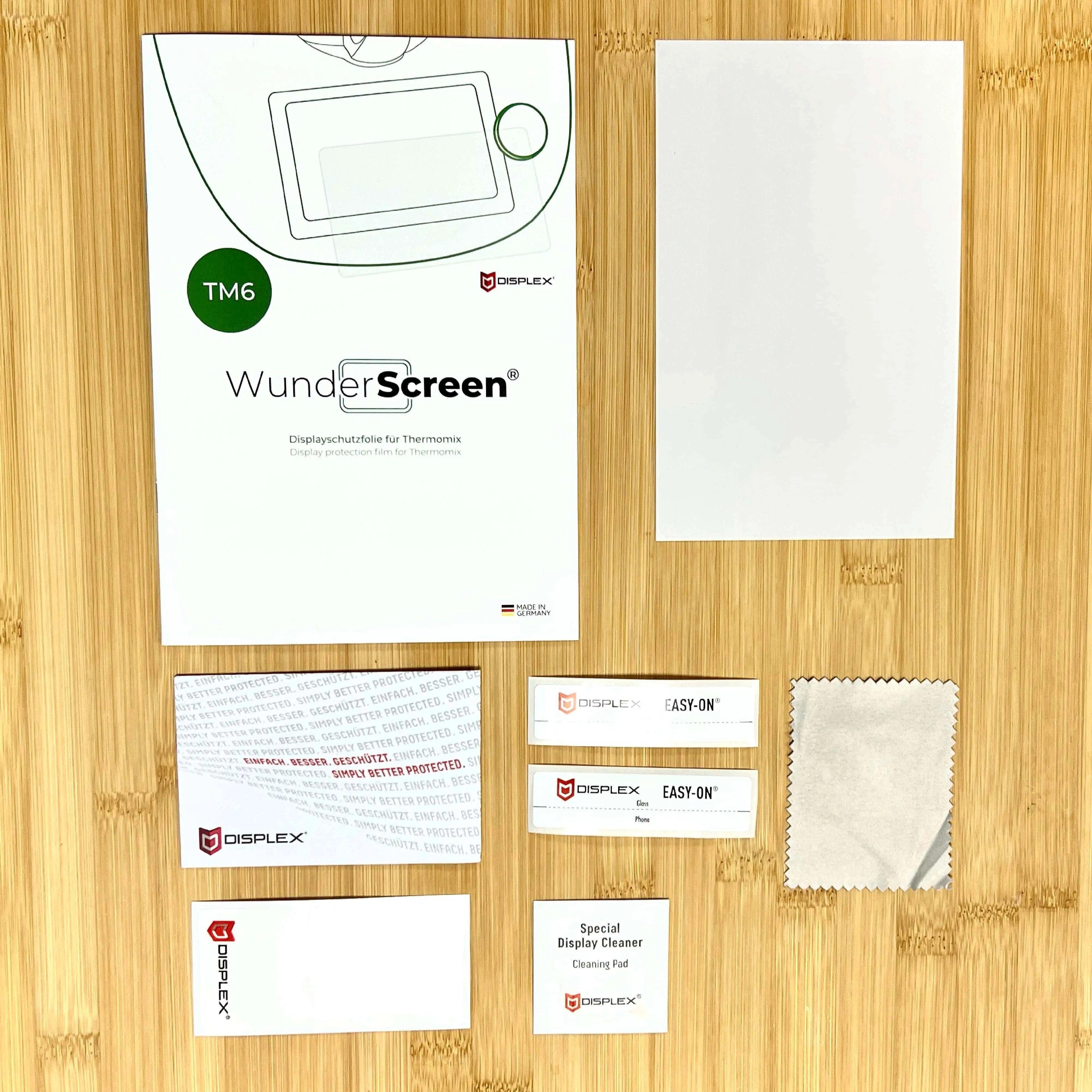 Wundermix Küchenmaschinen Zubehör-Set WunderScreen® Hybrid-Glas Displayschutz für Thermomix, Zubehör für TM6