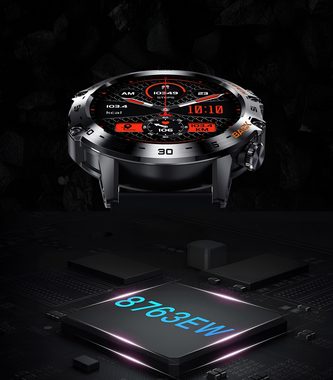 HIYORI Smartwatch mit IPS-Touchscreen, Bluetooth-Anrufen und Musik Smartwatch, Outdoor-Sporttracking
