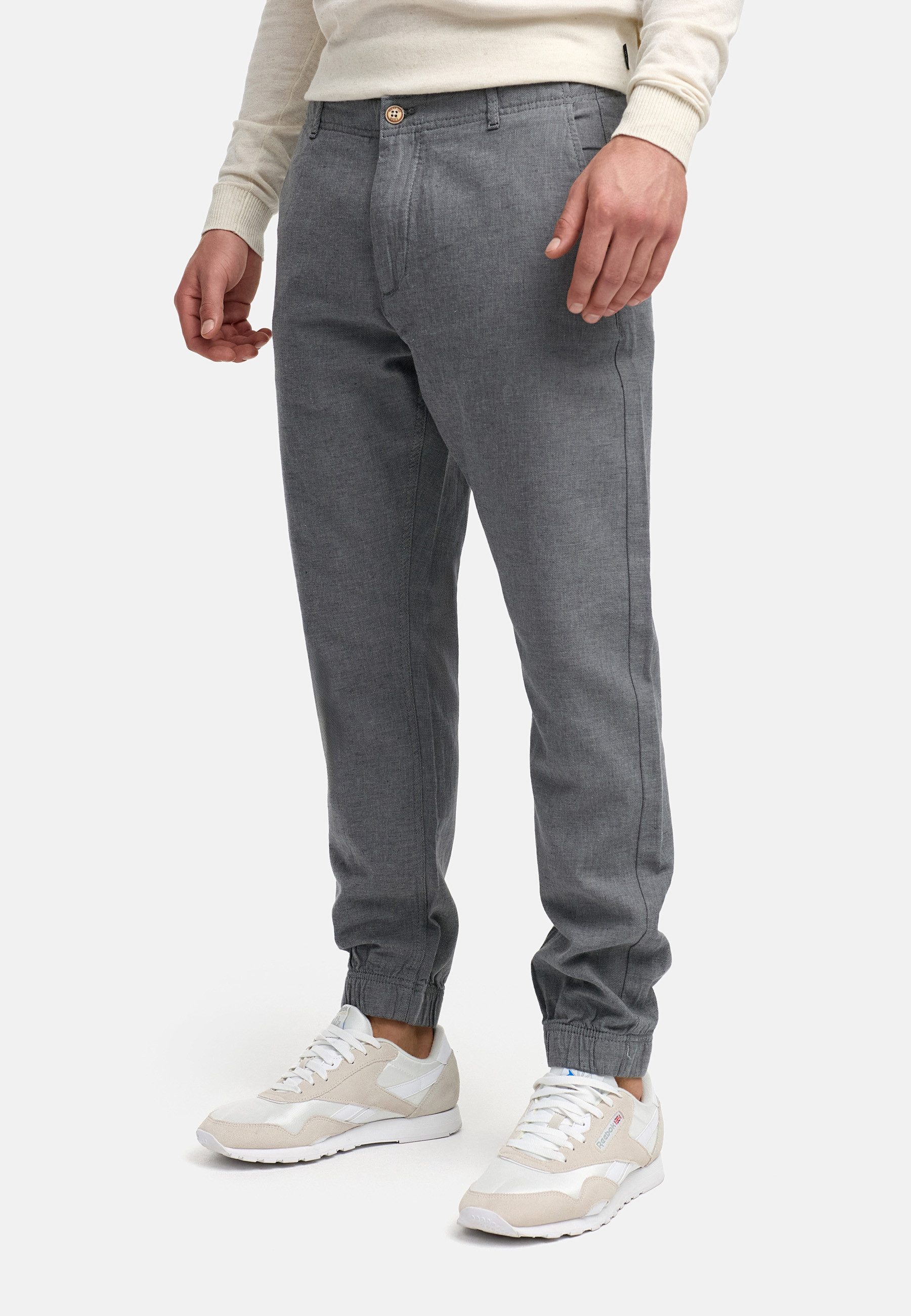 Indicode Leinenhose Herren Blnda Sommerhose Leinen Herrenhose samt dekorativem Gürtel aus Kordeln