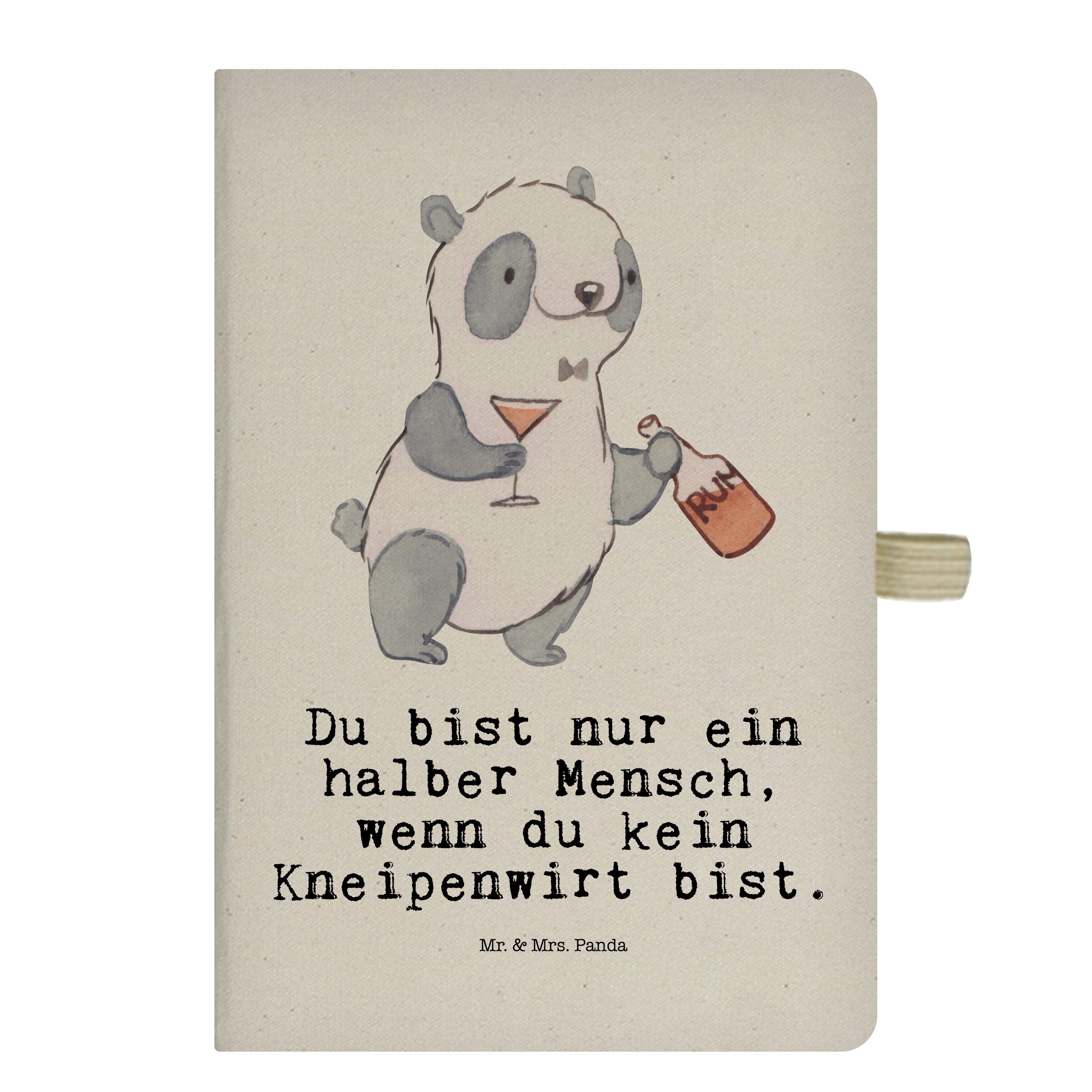 Panda Mrs. & Panda Notizbuch - Kneipenwirt Arbeitskoll Transparent - Herz Geschenk, mit Mr. Barkeeper, Mr. Mrs. &