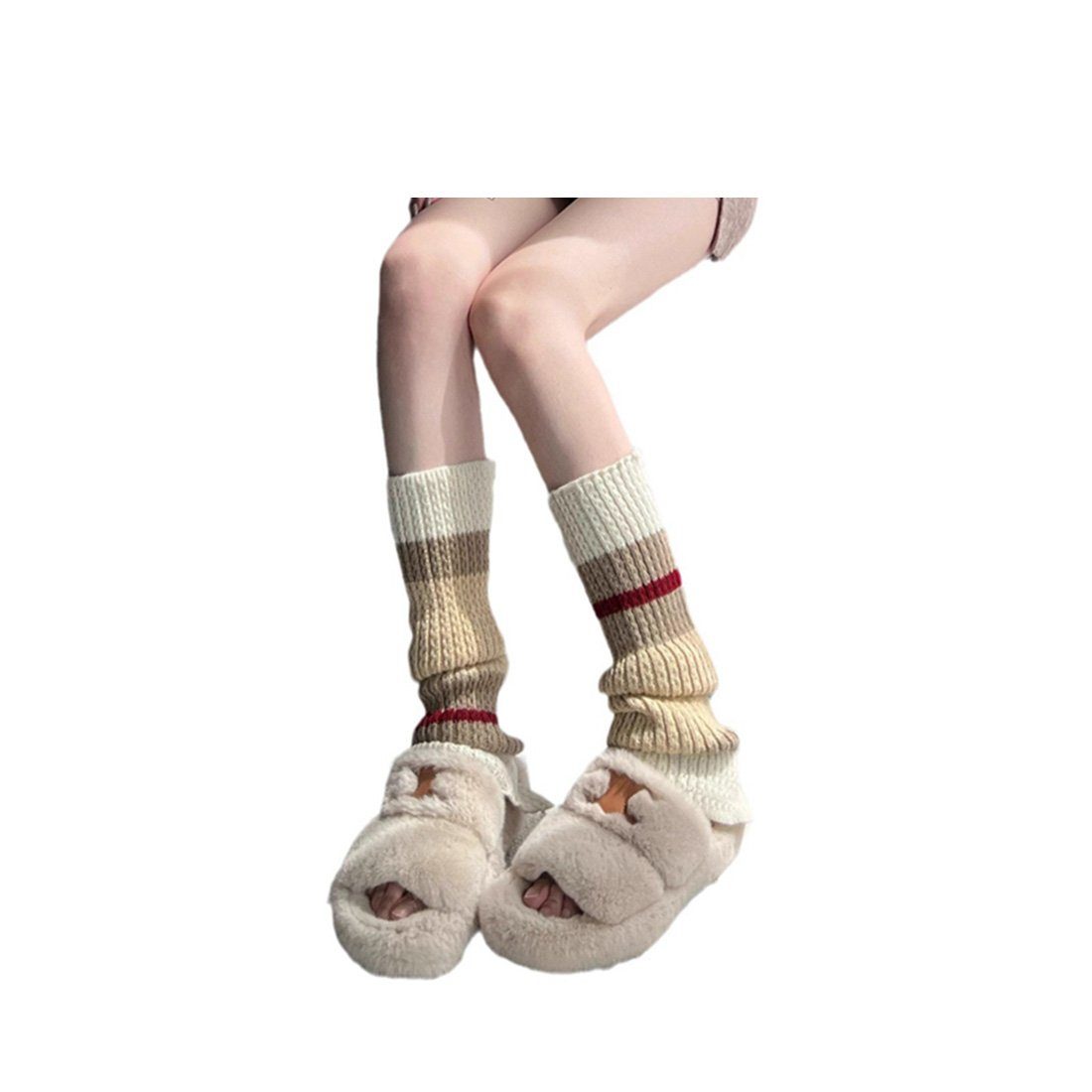 DAYUT Beinstulpen Gestrickte Damen-Beinwärmer, Vintage Herbst/Winter Socken-Sets (1-St)