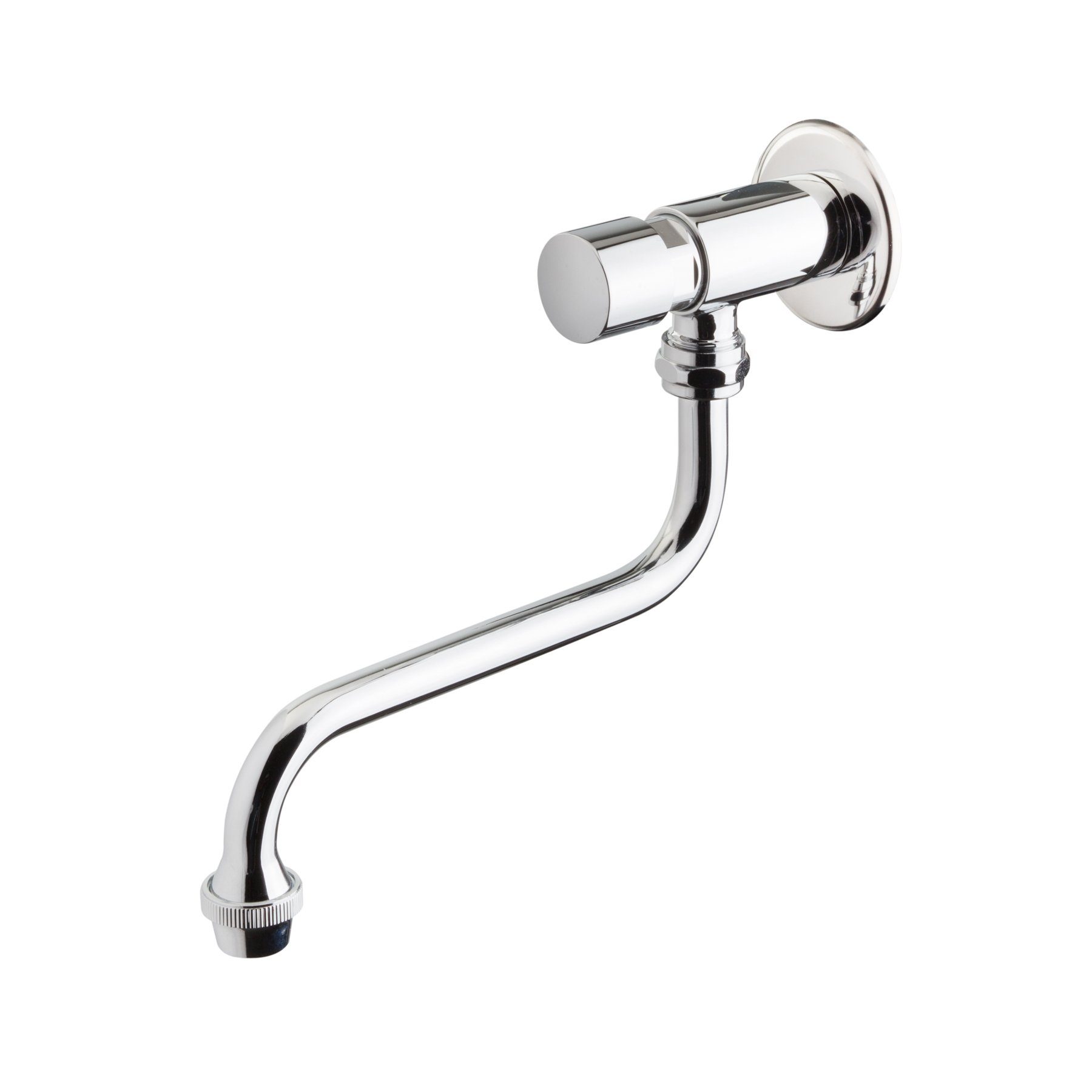 Sanixa Waschtischarmatur (Wandmontage Spezialarmatur Selbstschlussventil, mit Drücker zeitgesteuerte Wandarmatur Armatur) Selbstschluss Auslaufventil selbstschließend Auslauf schwenkbar