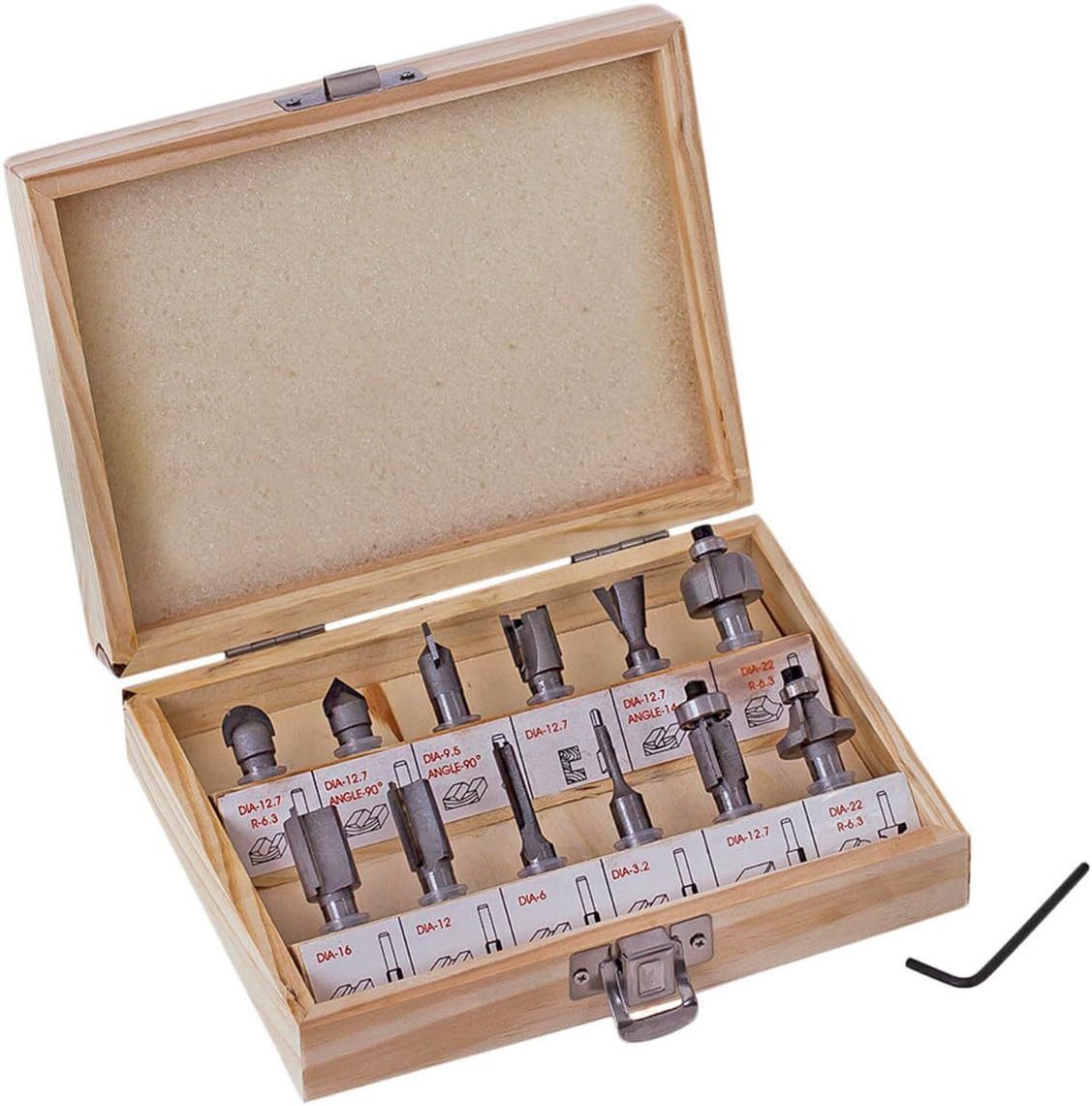 Fräser-Set 12 tlg Fräsersatz Nutfräser Holzfräser Oberfräser 8mm