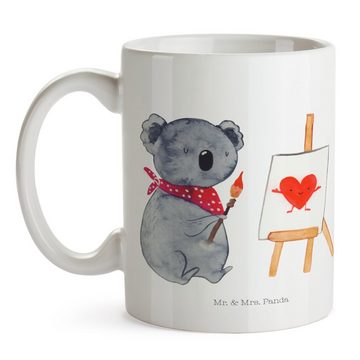 Mr. & Mrs. Panda Tasse Koala Künstler - Weiß - Geschenk, Porzellantasse, Kaffeetasse, Becher, Keramik, Einzigartiges Botschaft